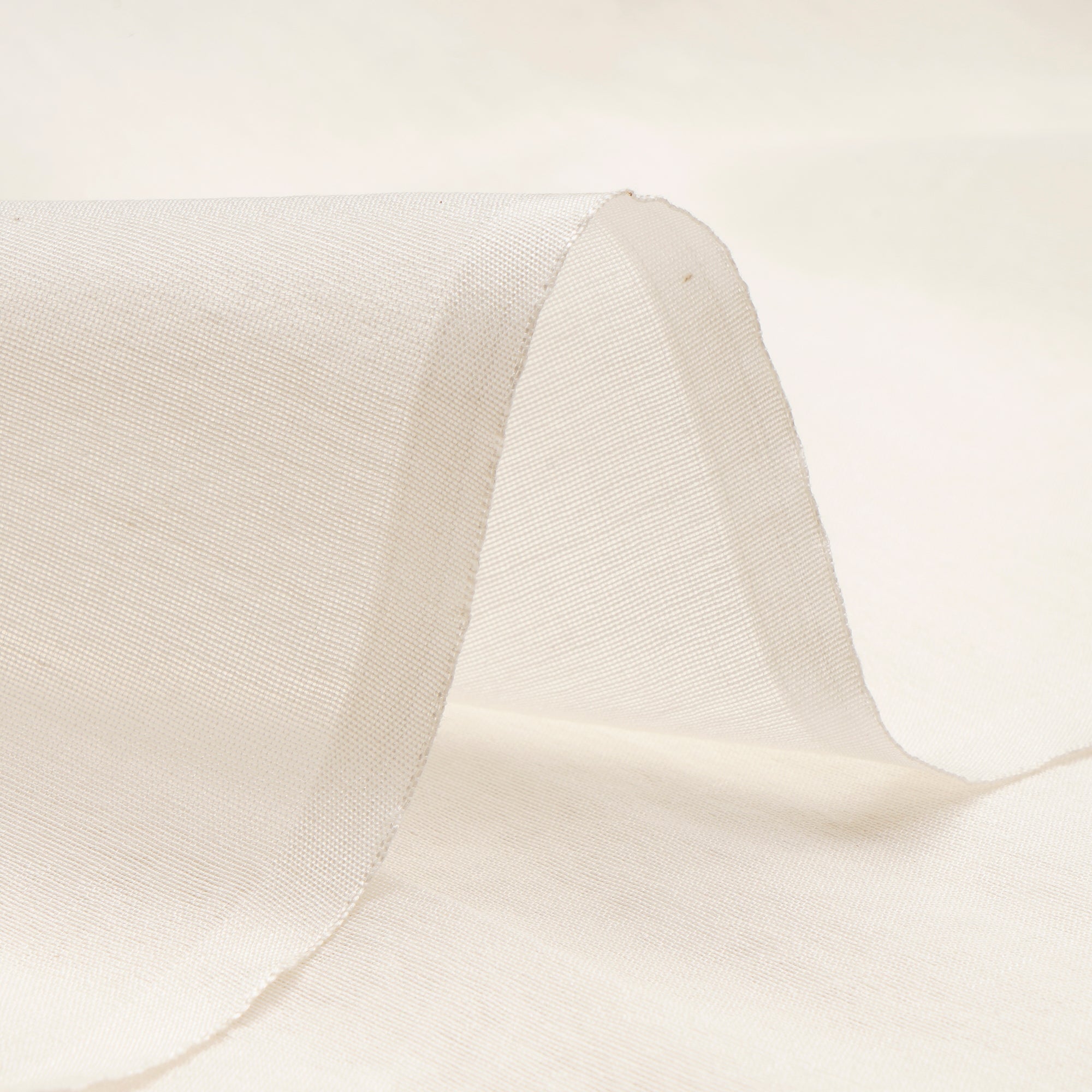 Off-White Plain Dyeable Cotton Chanderi Fabric