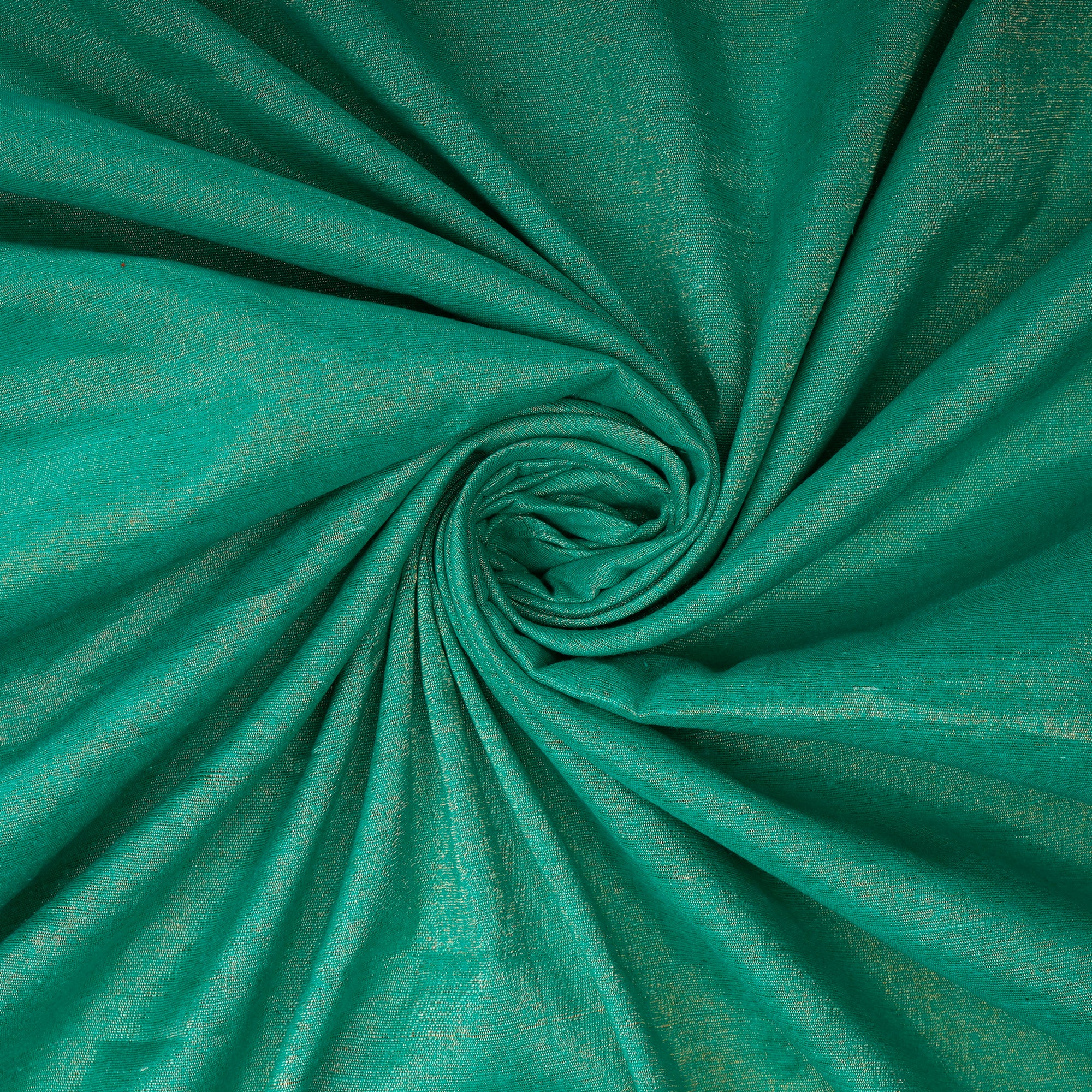 Vivid Green-Gold Noile Tissue Silk Fabric