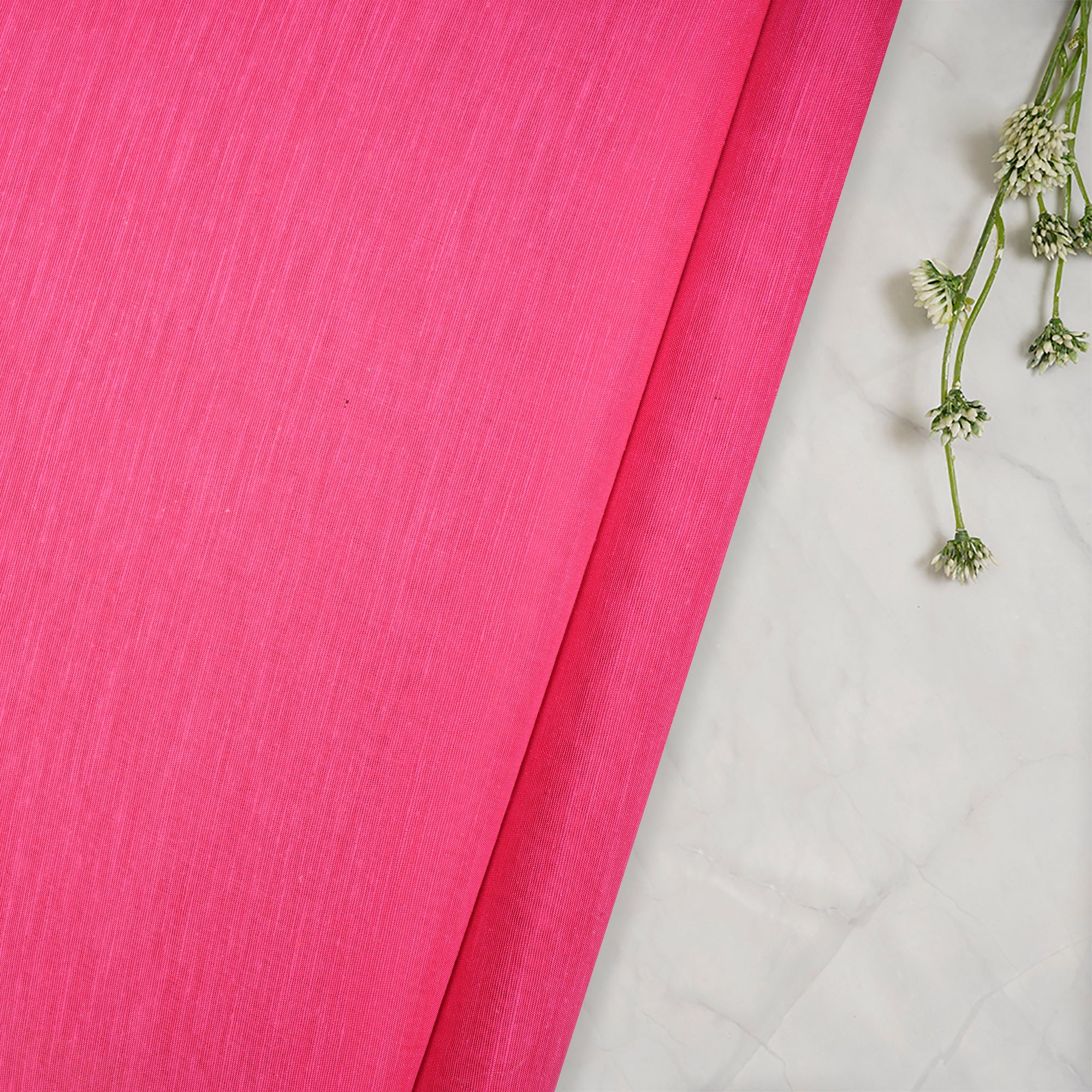 Dark Pink Noile Silk Fabric
