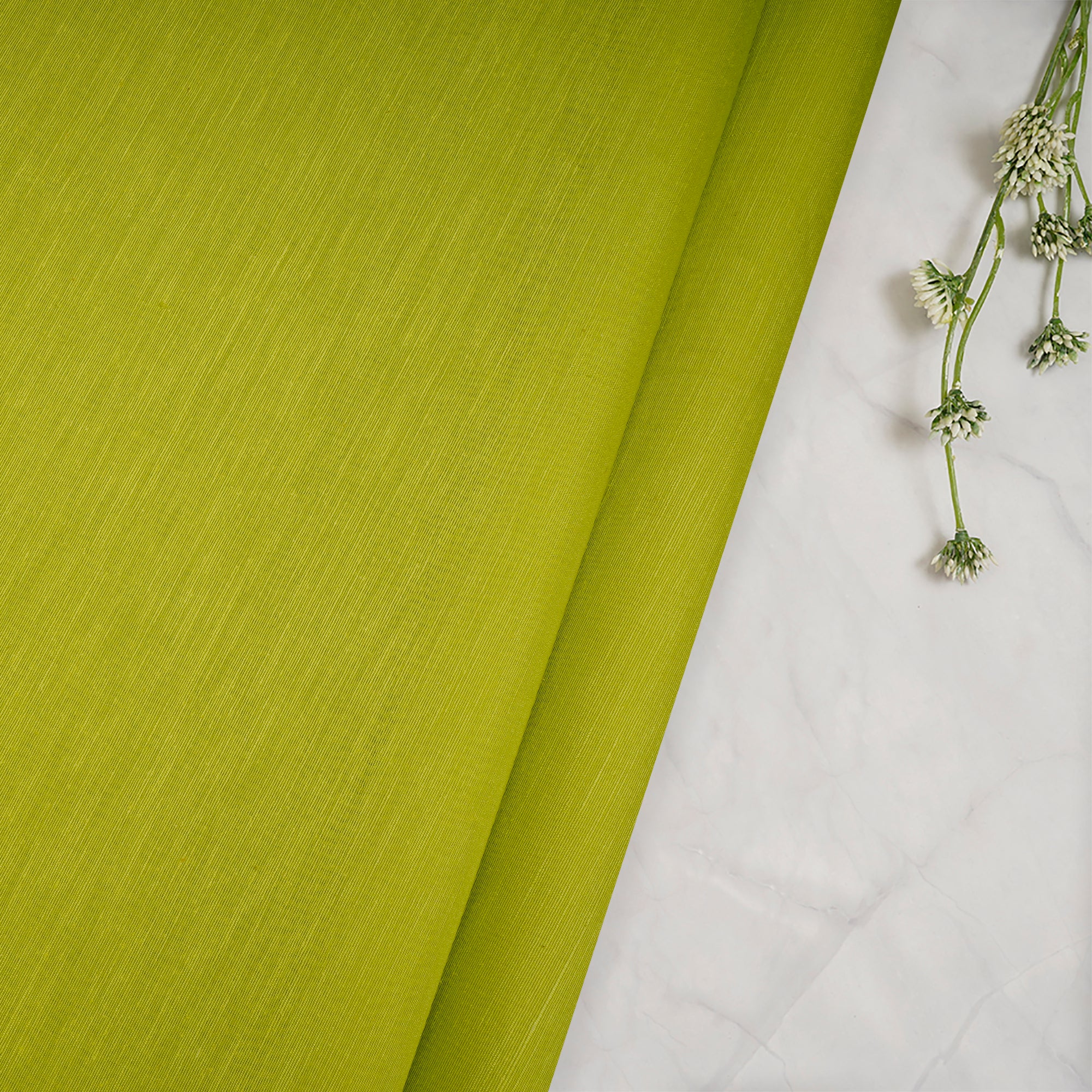 Acid Lime  Noile Tissue Silk Fabric