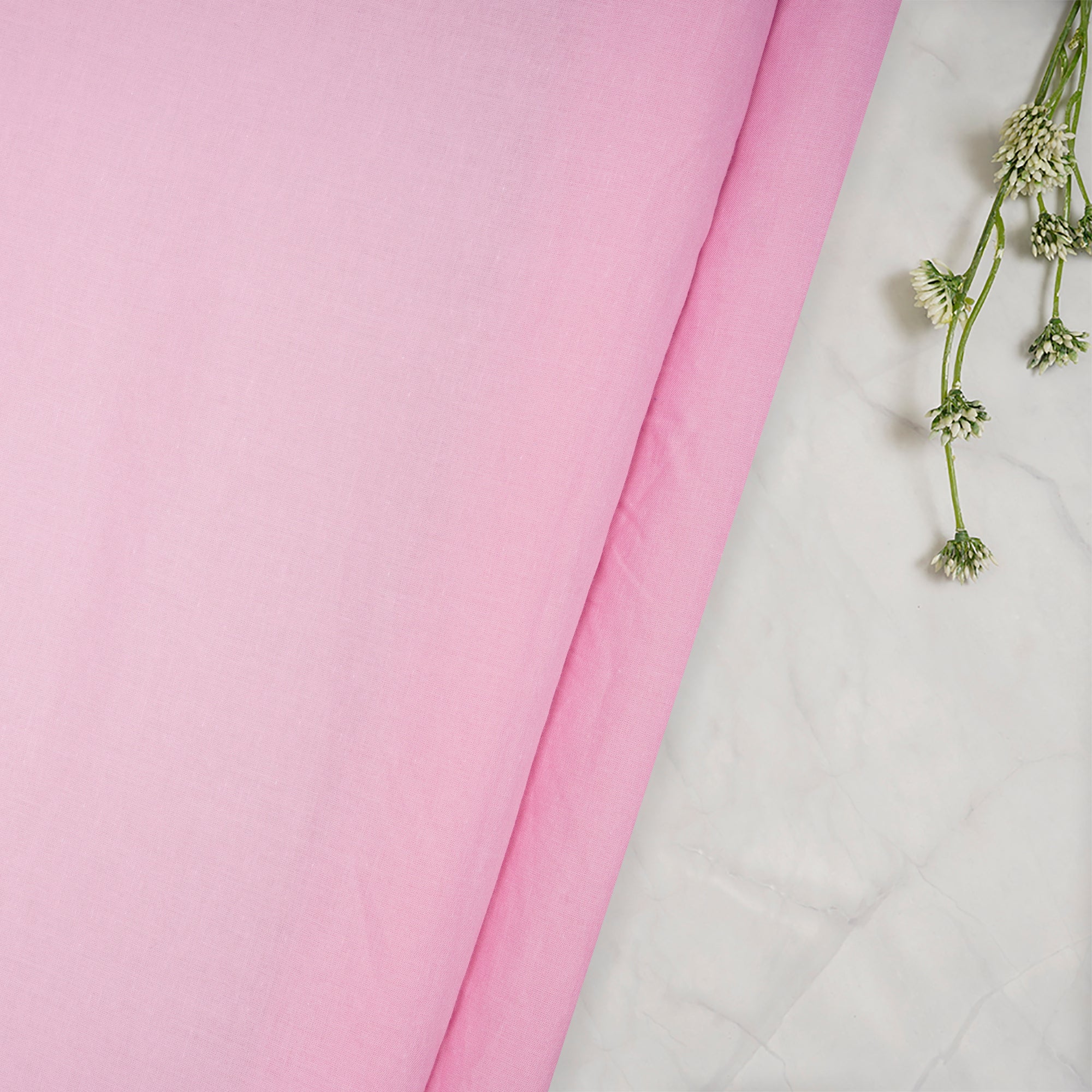 Baby Pink Piece Dyed Cotton Cambric Fabric