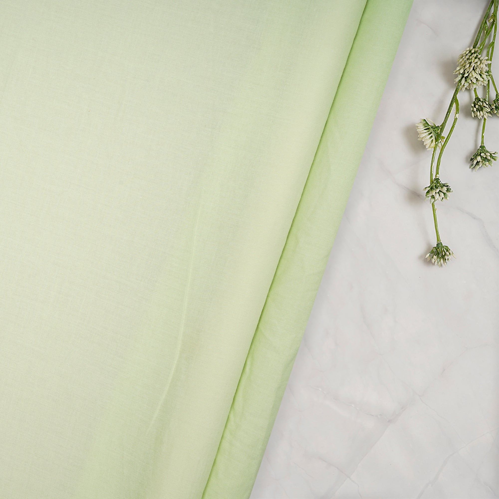 Mint Green Piece Dyed Cotton Cambric Fabric