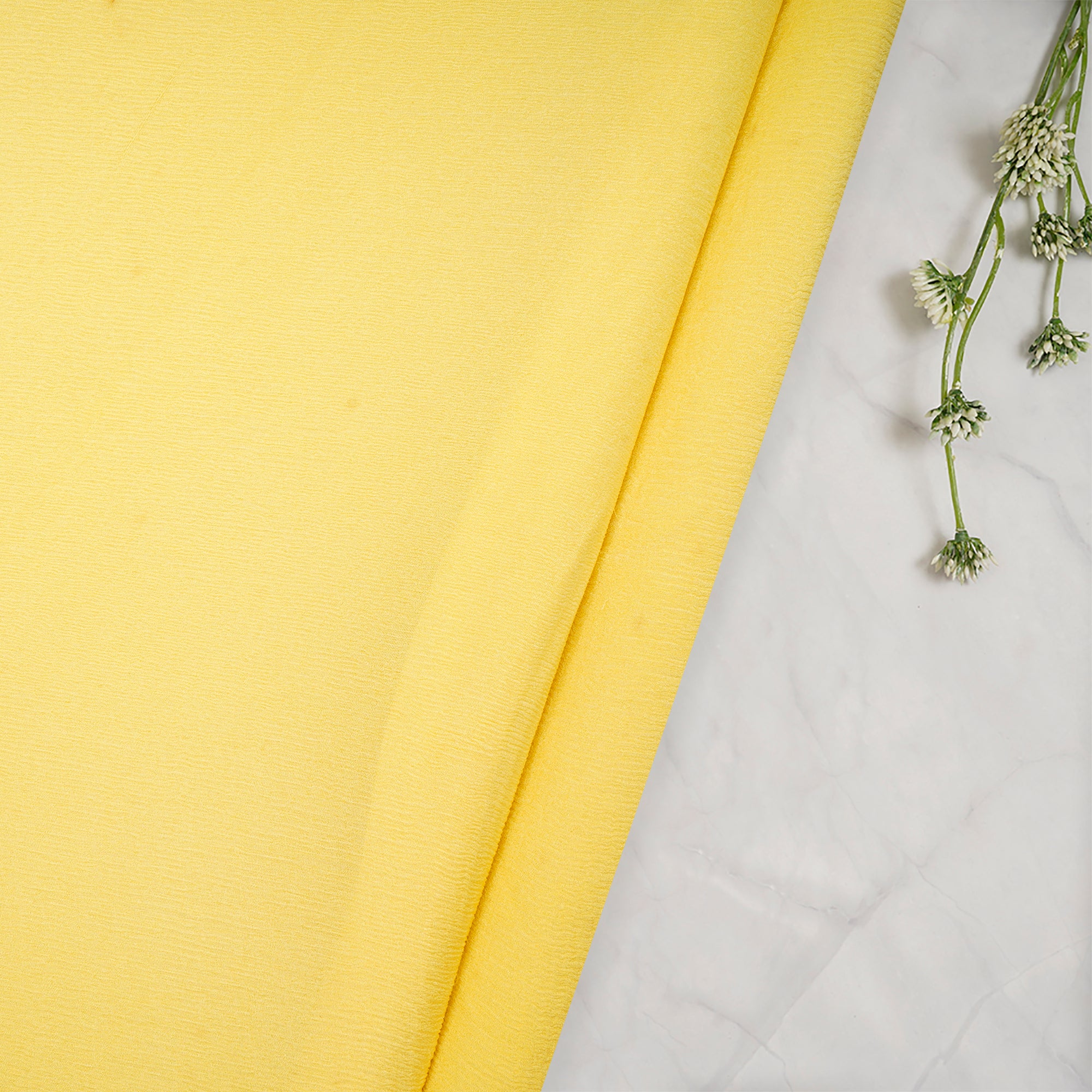 Lime Yellow Piece Dyed Wrinkle Bemberg Chiffon Fabric
