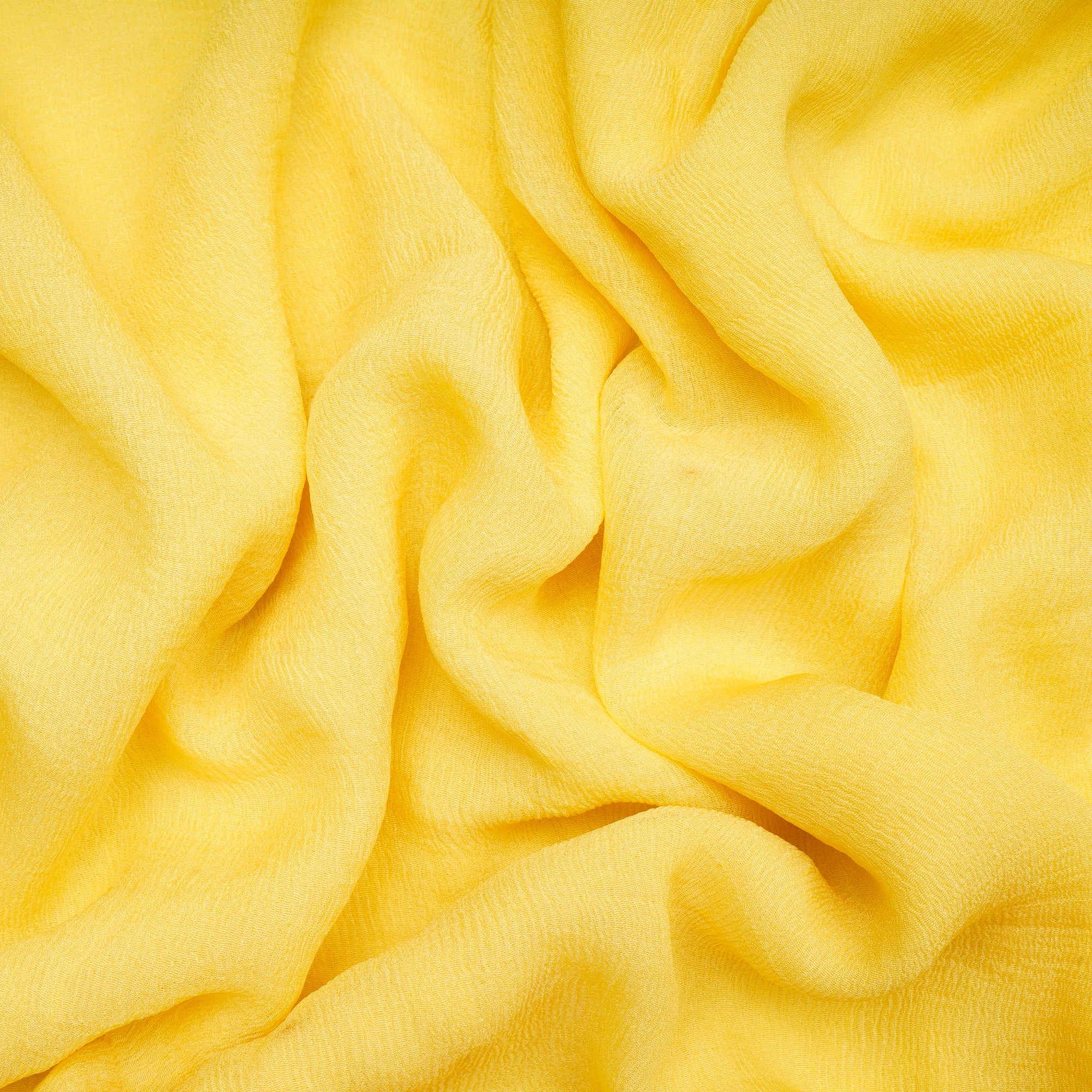 Lime Yellow Piece Dyed Wrinkle Bemberg Chiffon Fabric