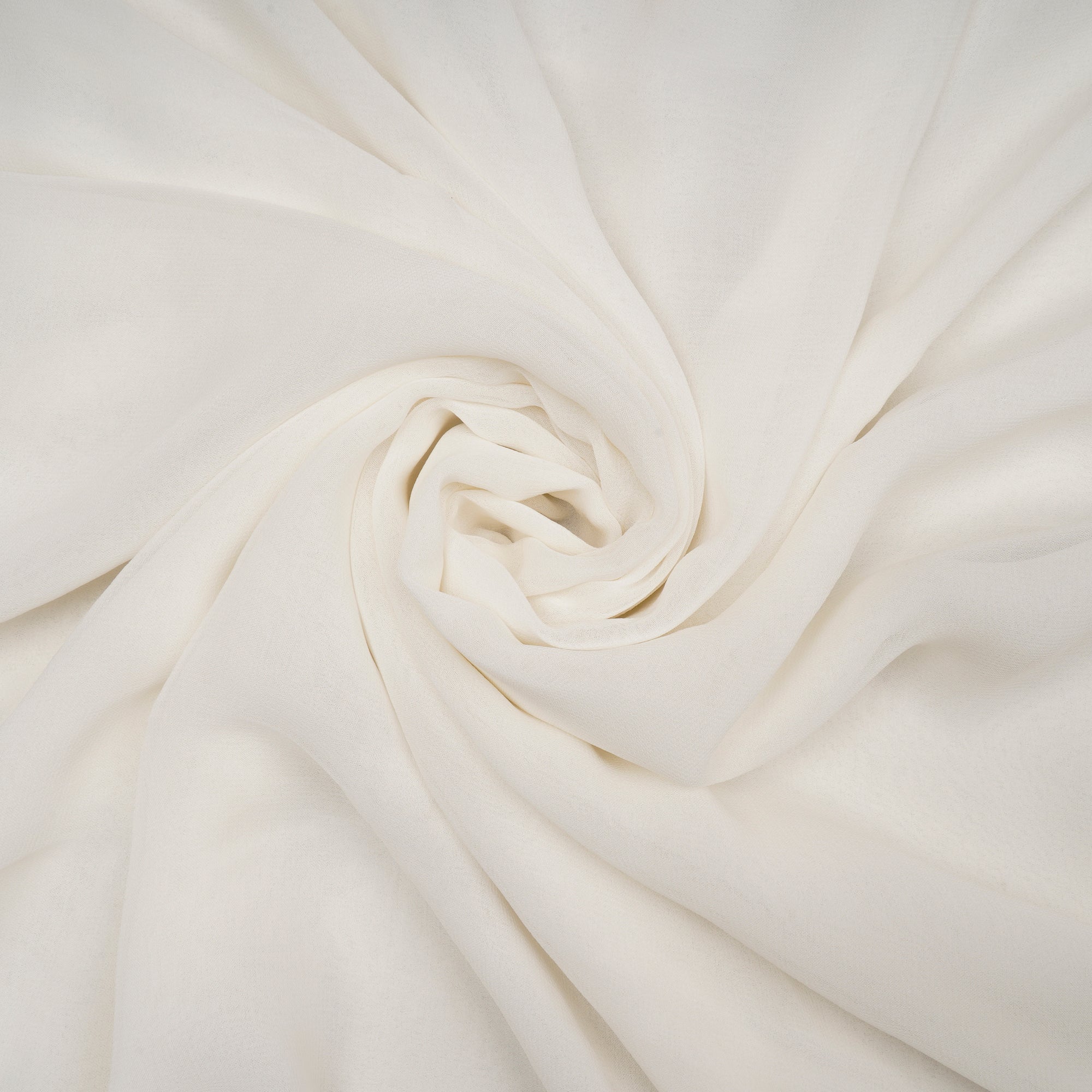 Off White Dyeable Plain Bemberg Georgette Fabric