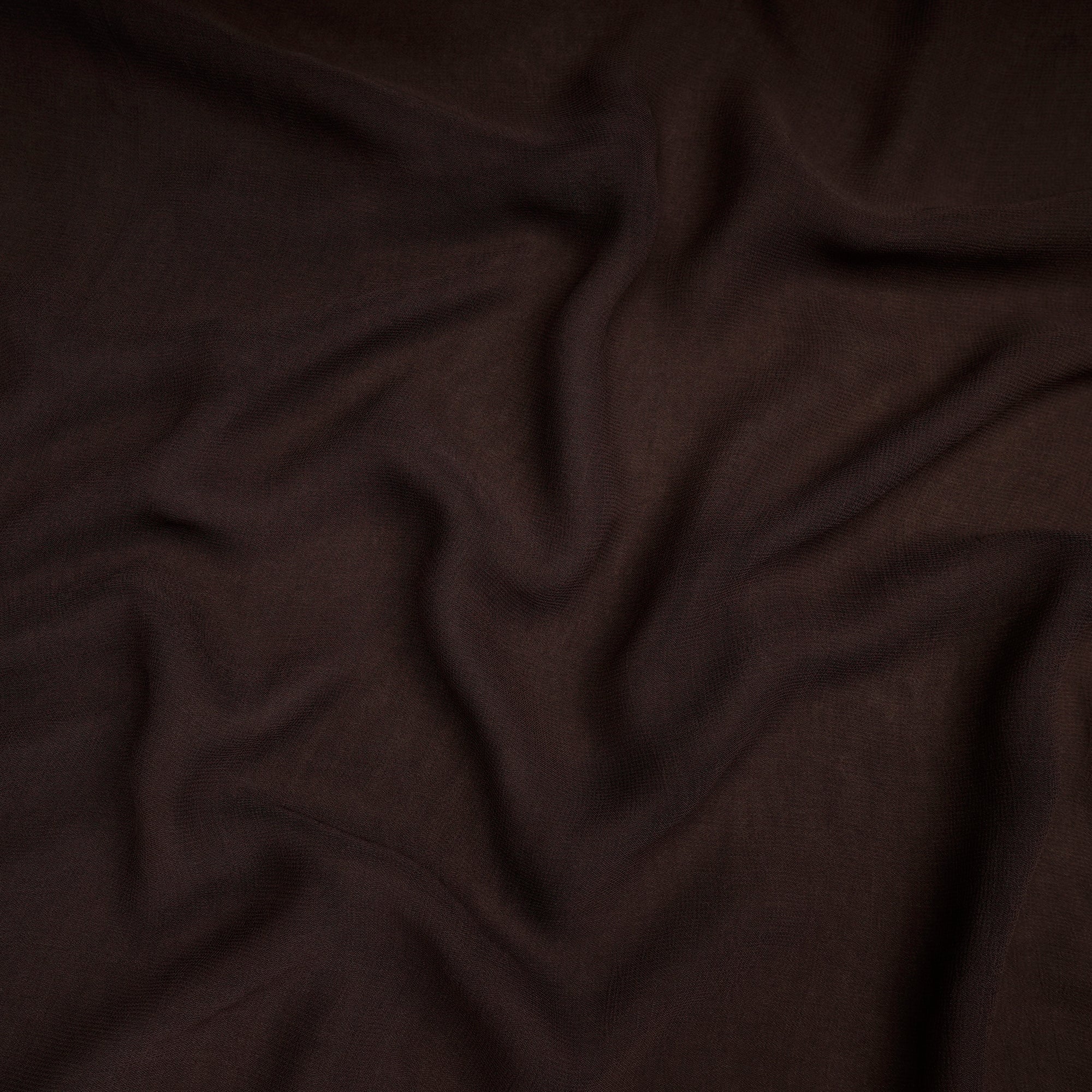 Brown Piece Dyed Bemberg Georgette Fabric