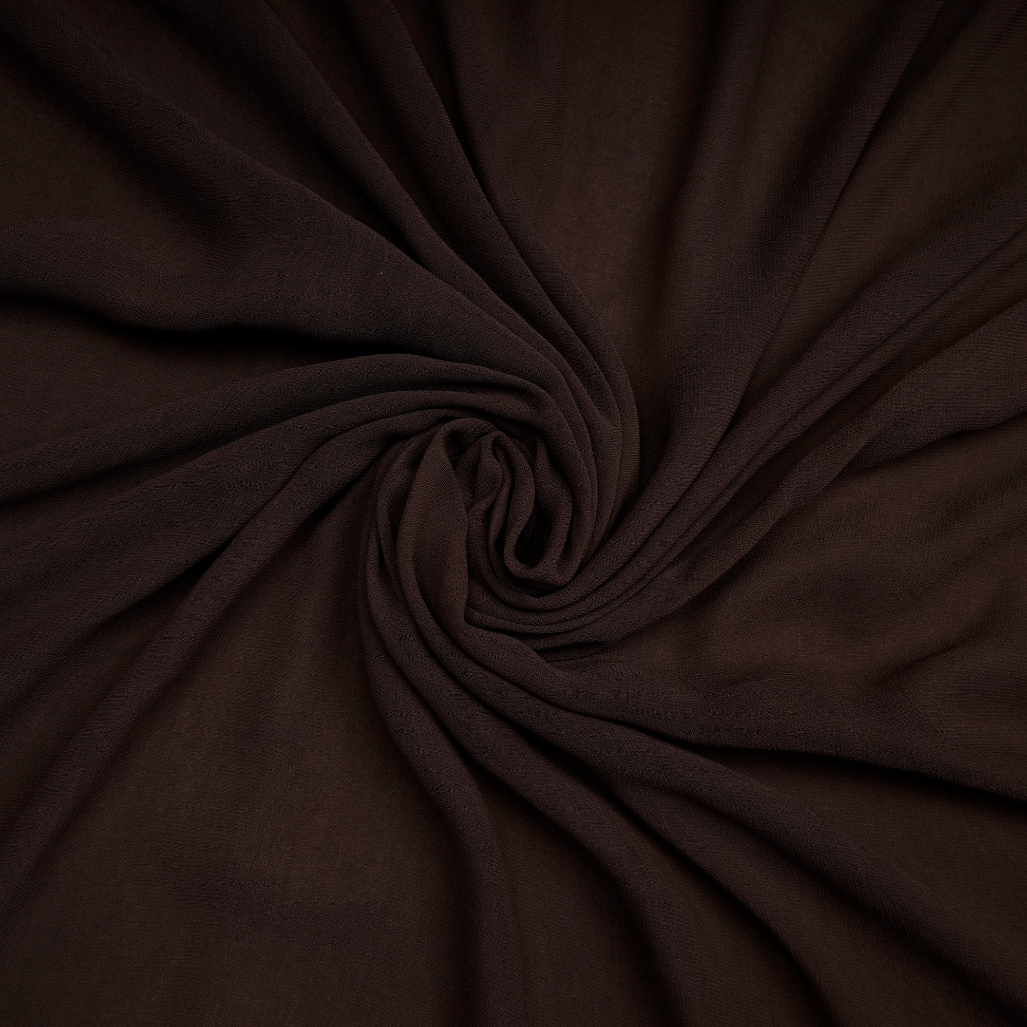 Brown Piece Dyed Bemberg Georgette Fabric