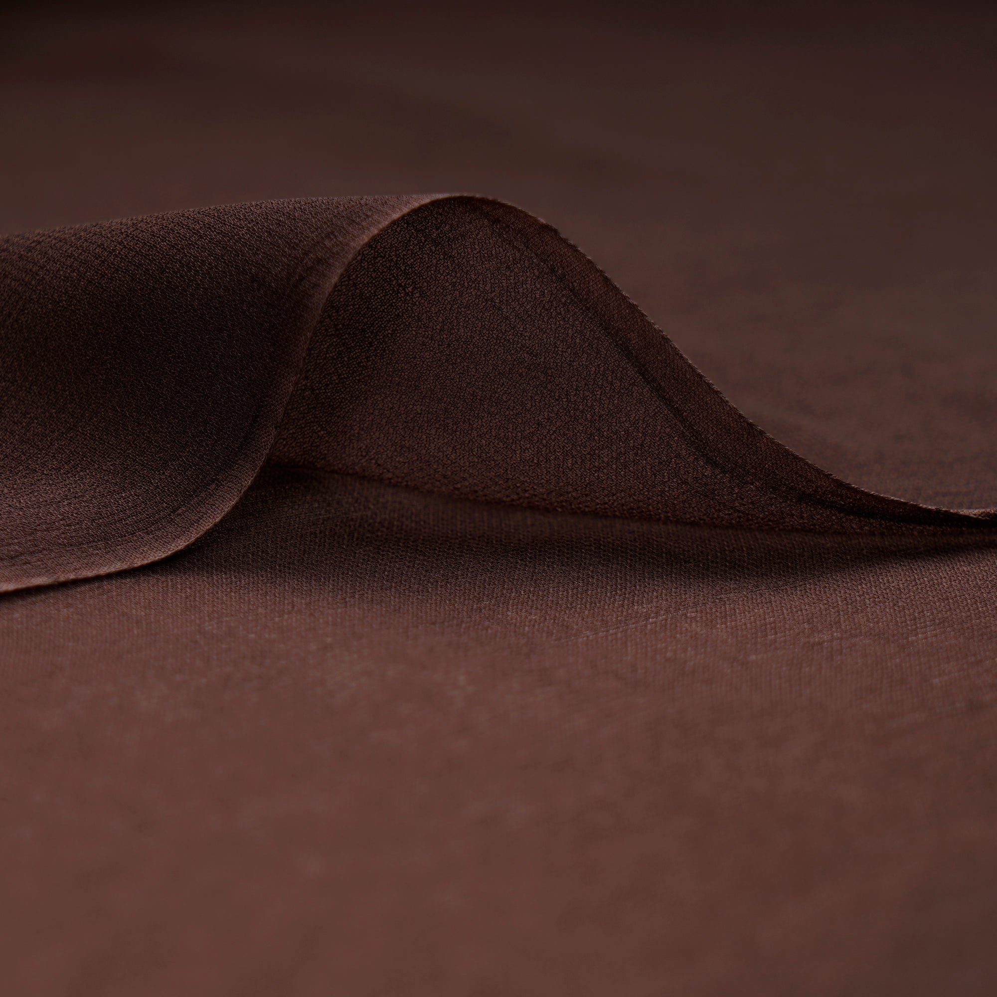 Brown Piece Dyed Bemberg Georgette Fabric