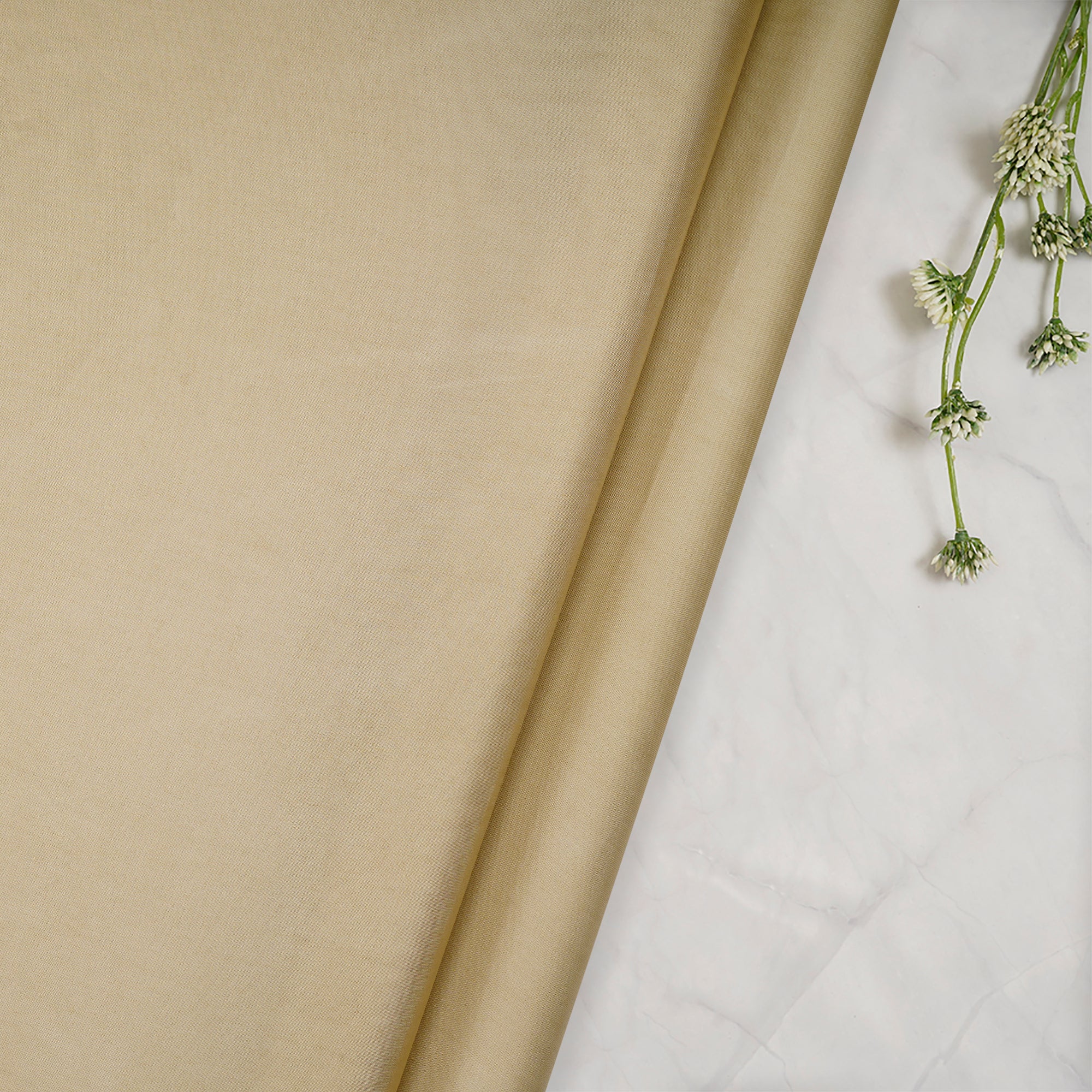 Pale Olive Dyed Plain Bemberg Satin Fabric