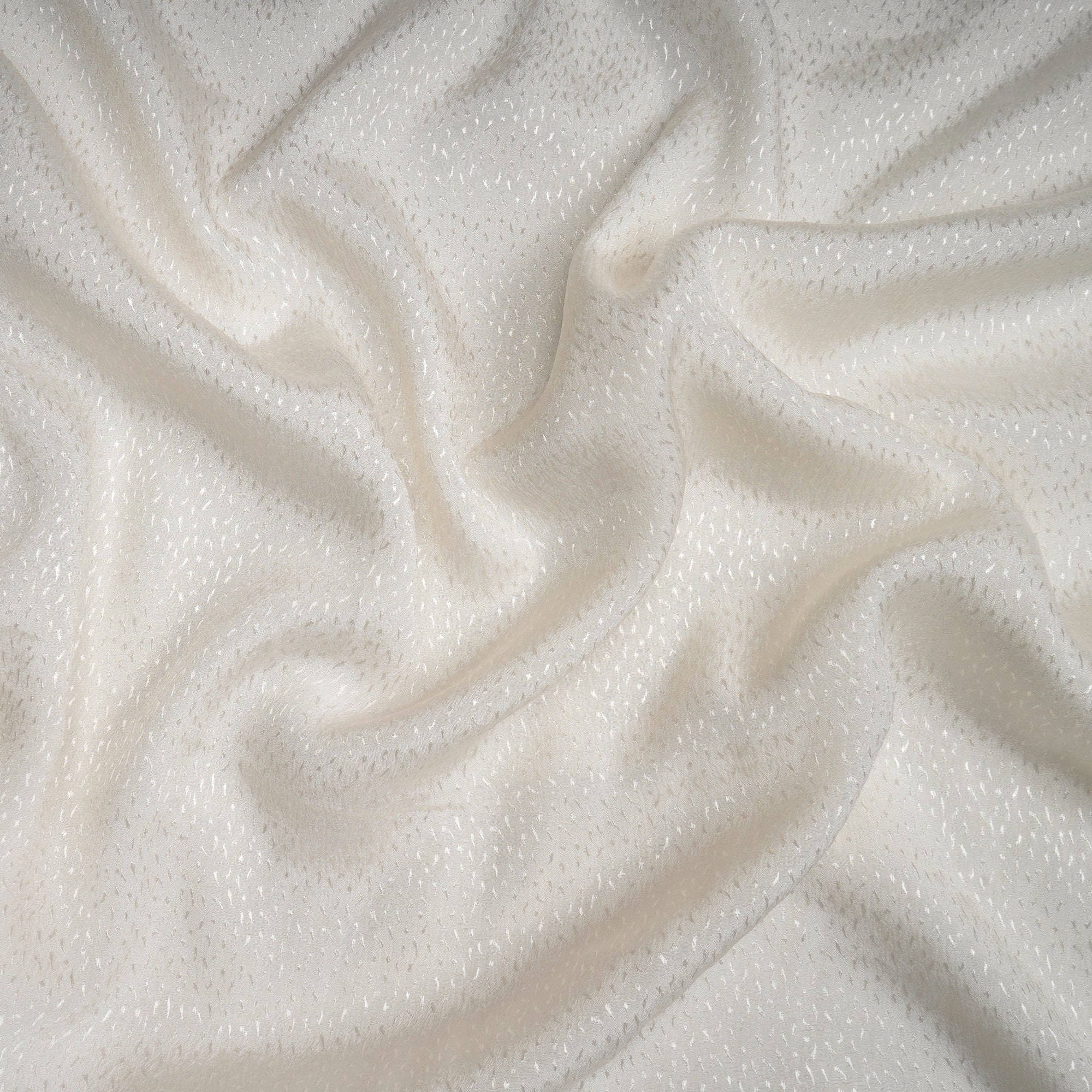 White Dyeable Booti Pattern Chiffon Jacquard Fabric