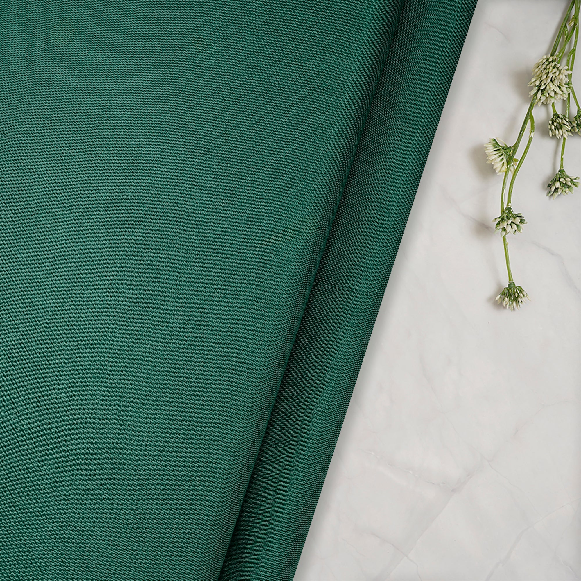 Green Piece Dyed Plain Viscose Tafetta Fabric