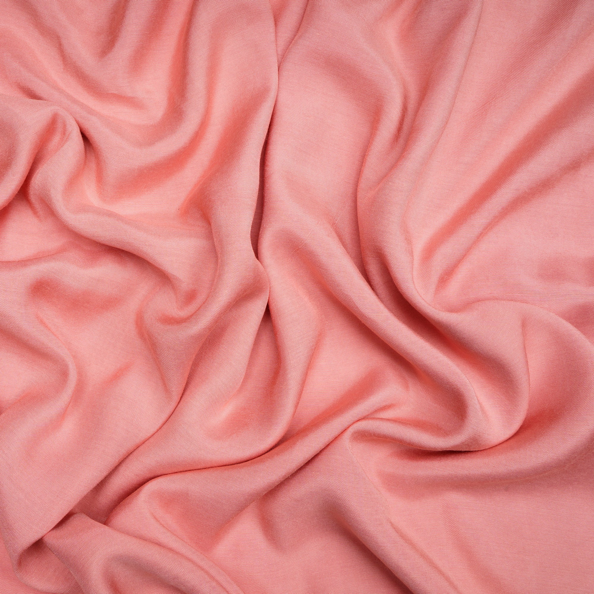 Peach Peice Dyed Plain Viscose Tafetta Fabric