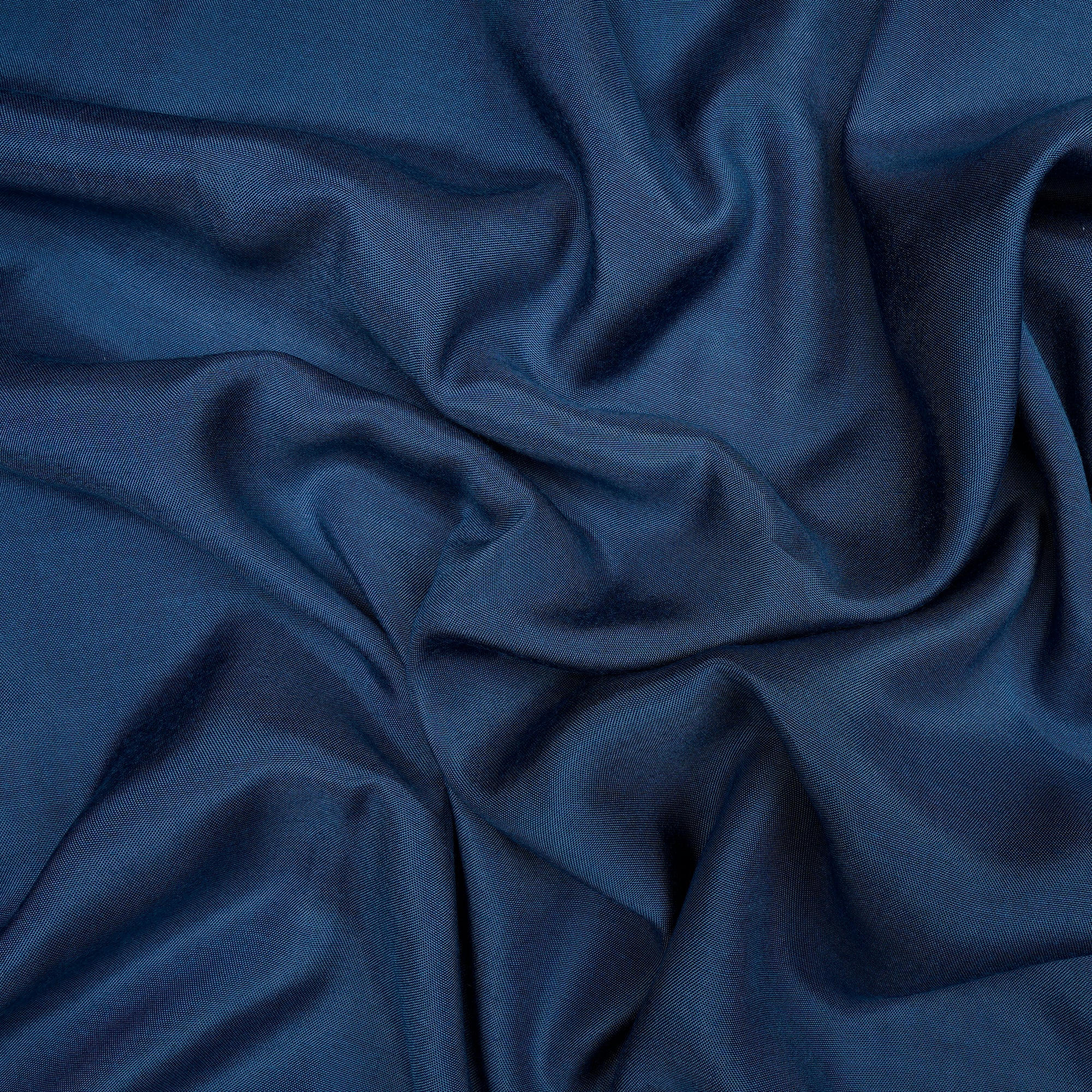 Deep Water Piece Dyed Plain Viscose Tafetta Fabric