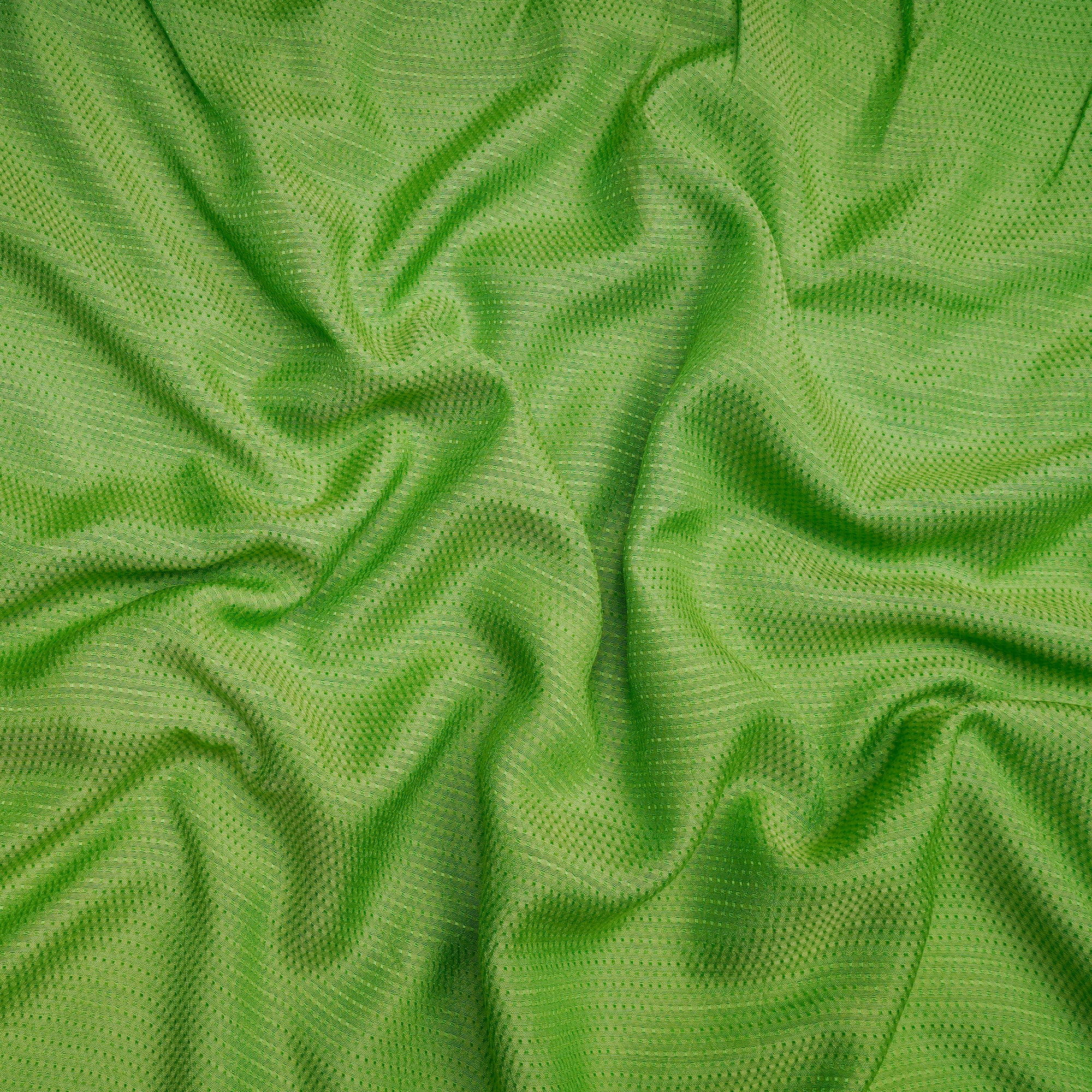 Lime Green Handwoven Bemberg Dobby Fabric