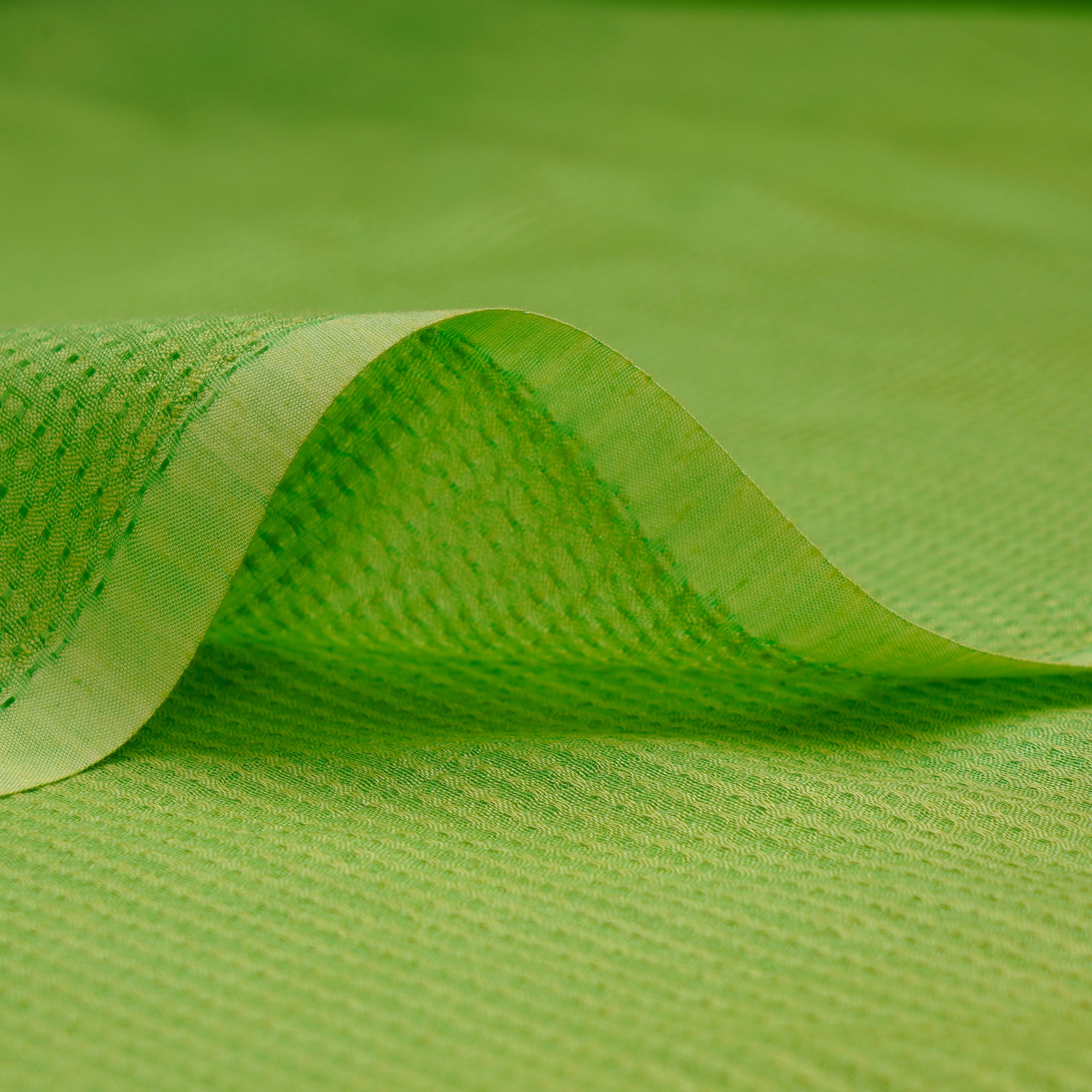 Lime Green Handwoven Bemberg Dobby Fabric