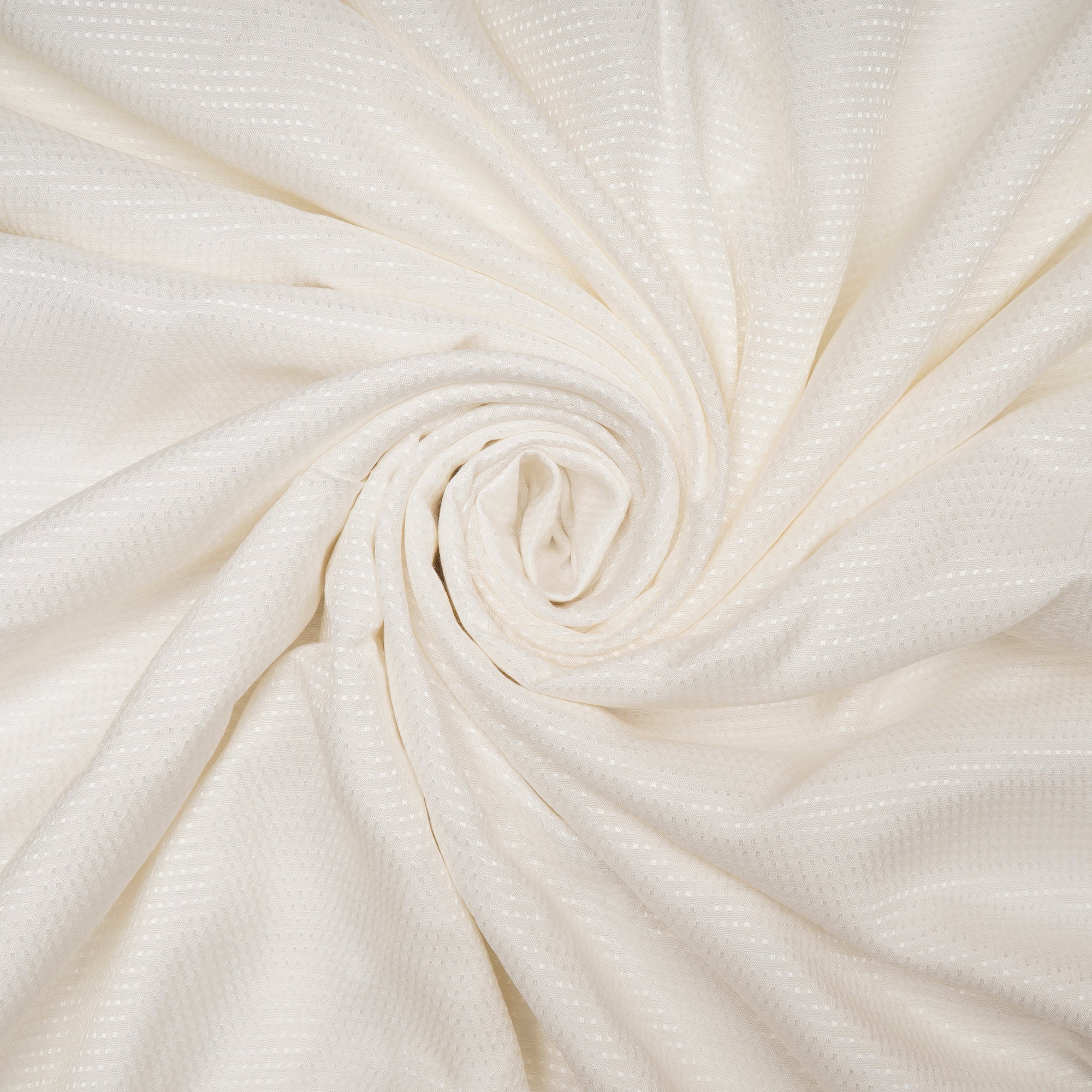 White Dyeable All Over Pattern Bemberg Dobby Fabric