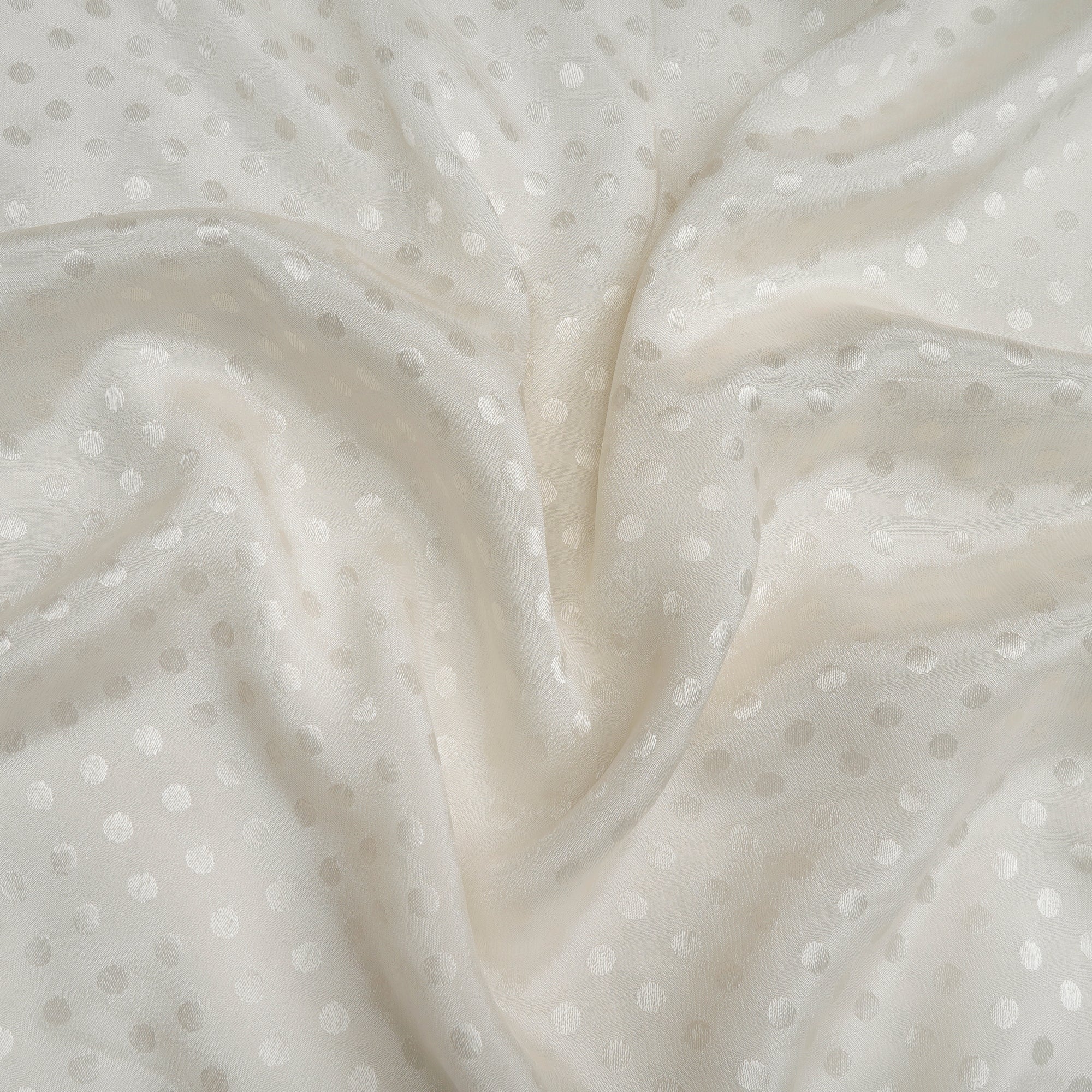 White Dyeable All Over Pattern Jacquard Crepe Fabric