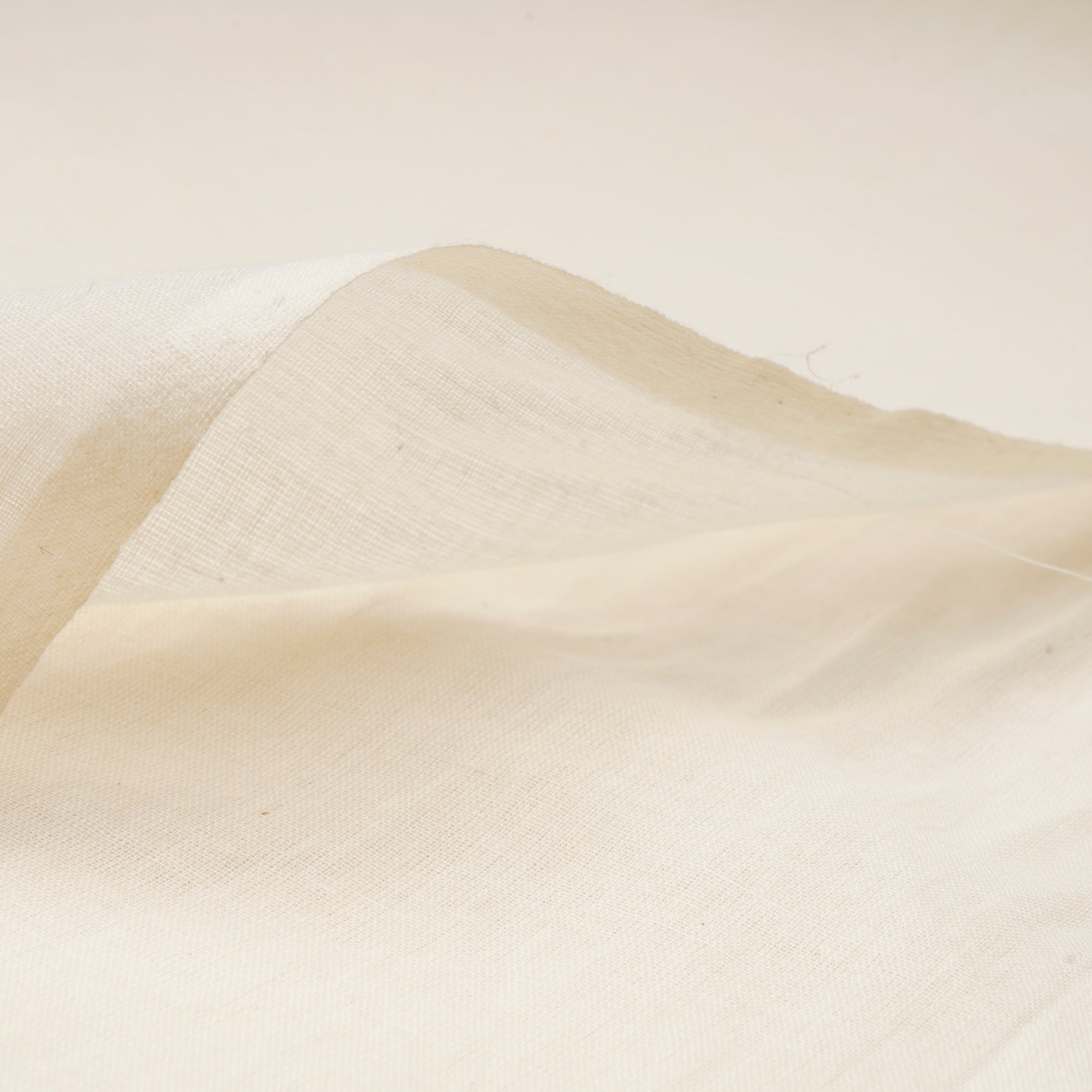 Off-White Plain Cotton Voile Kora Fabric