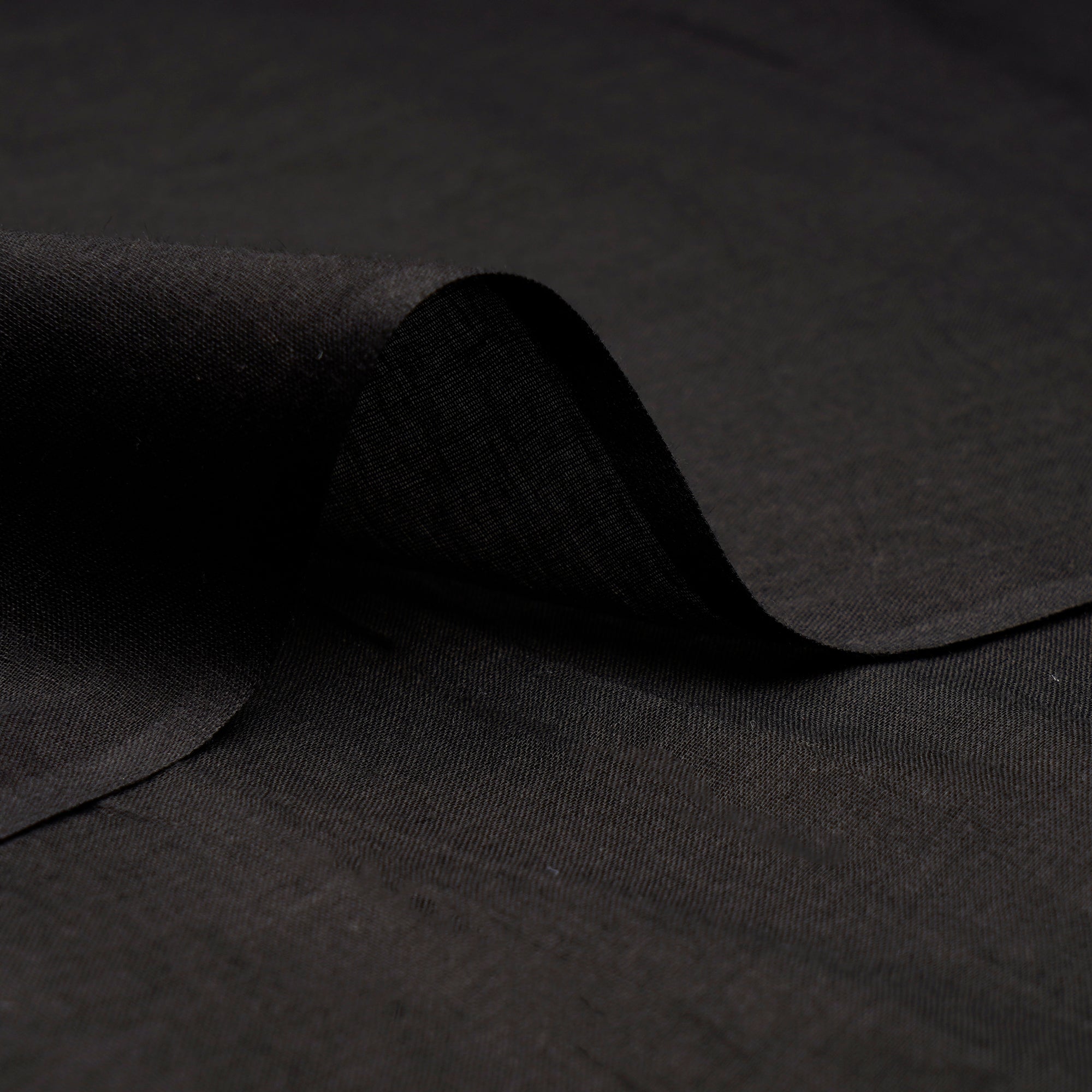 Black Plain Dyed Cotton Voile Fabric