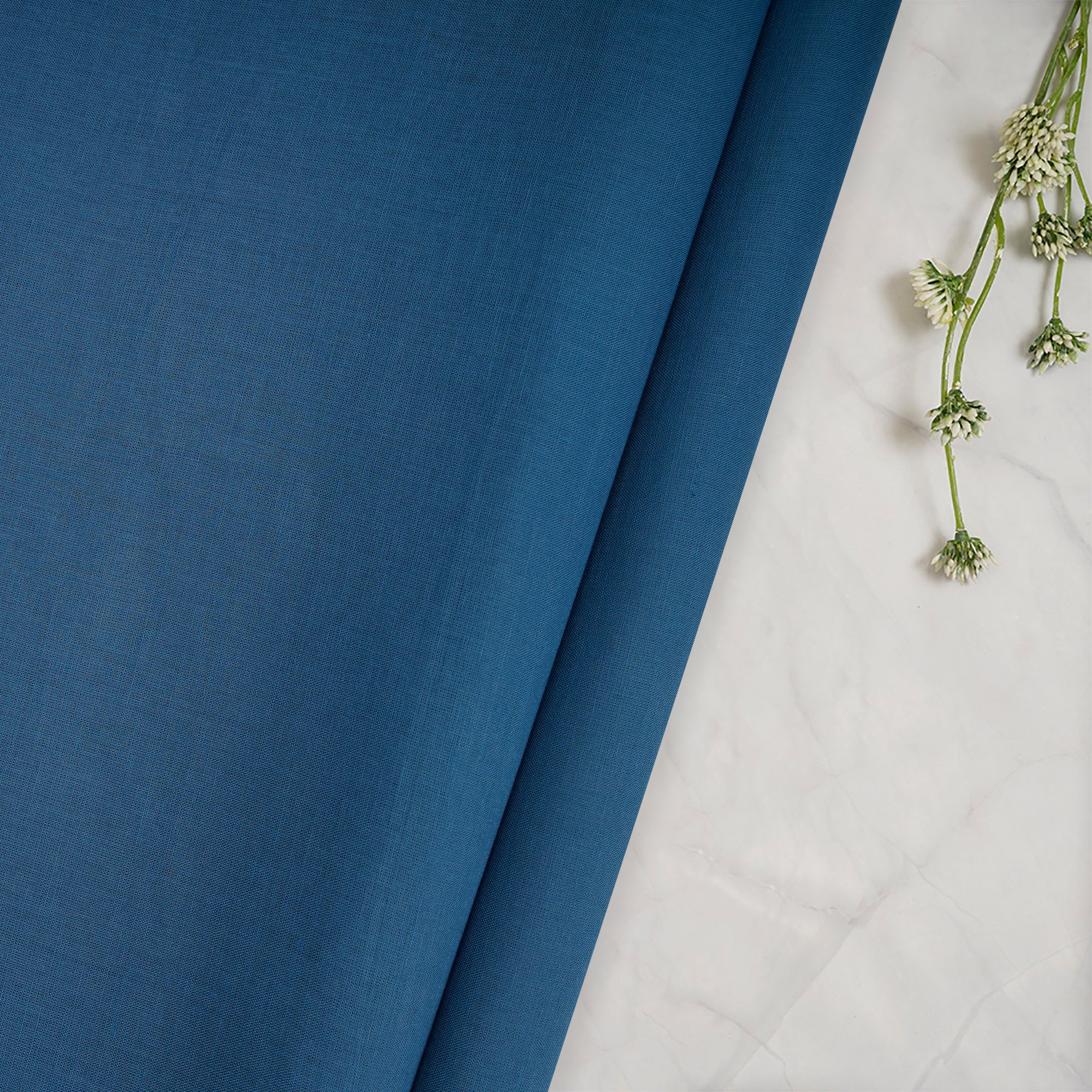 Blue Heaven Piece Dyed Fine Cotton Mulmul Voile Fabric