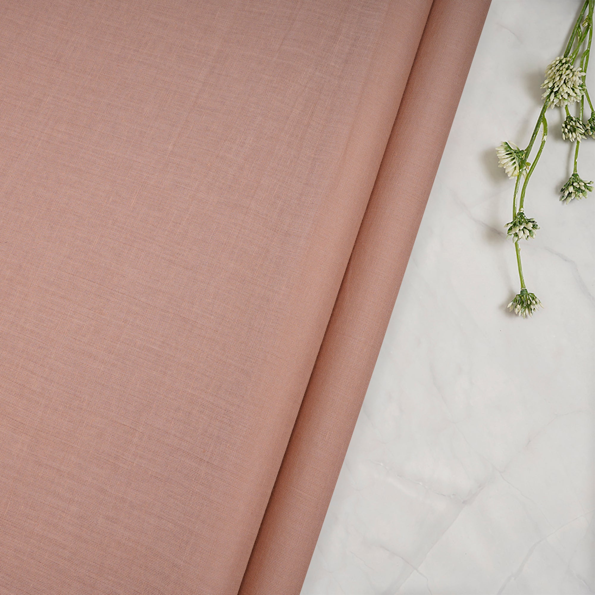 Peach Piece Dyed Fine Cotton Voile Fabric