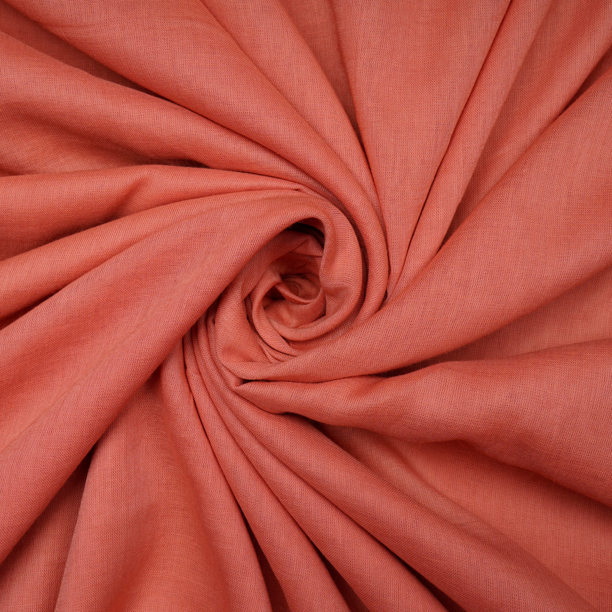 Burnt Coral Piece Dyed Cotton Voile Fabric
