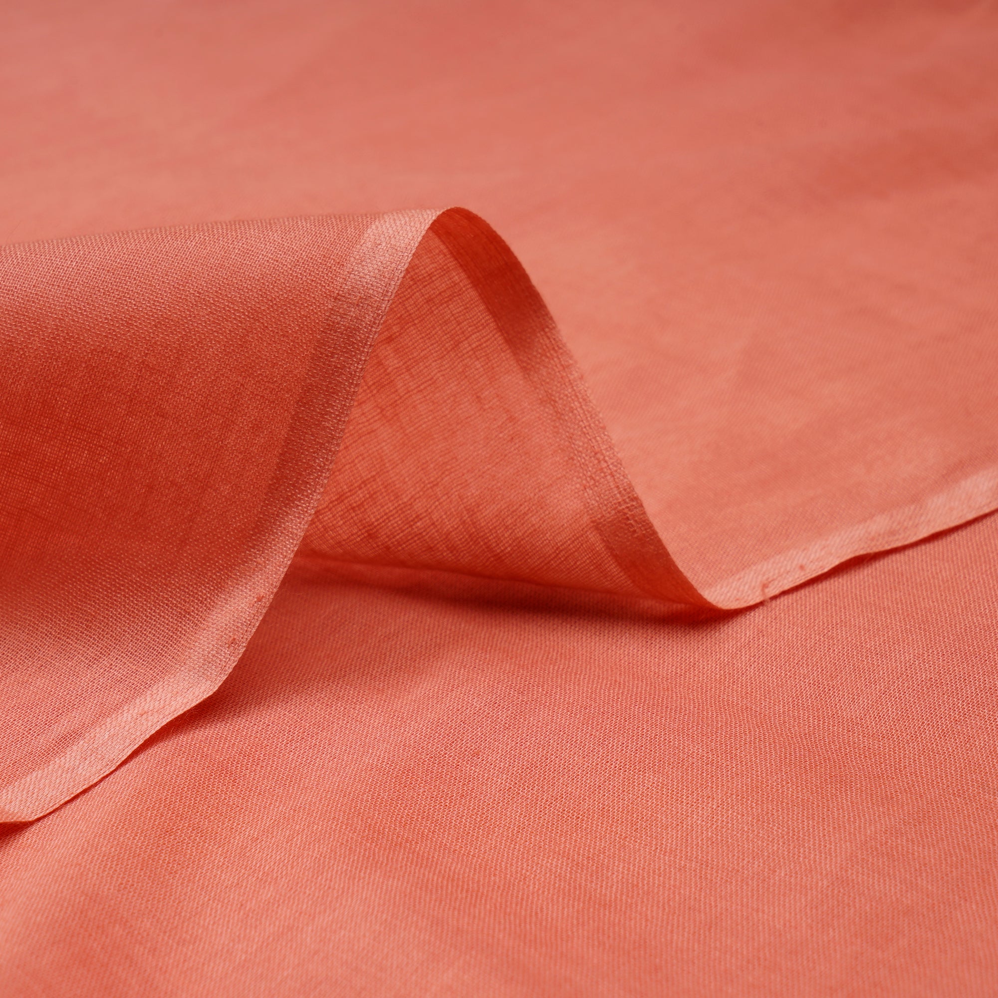 Burnt Coral Piece Dyed Cotton Voile Fabric