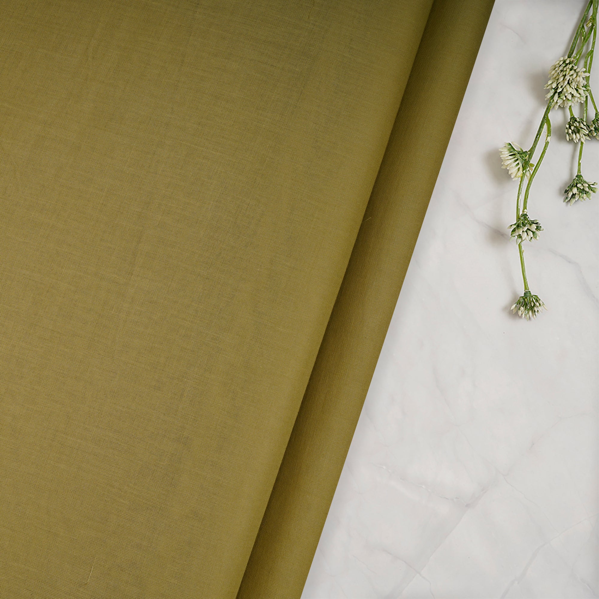Olive Green Dyed Cotton Voile Fabric