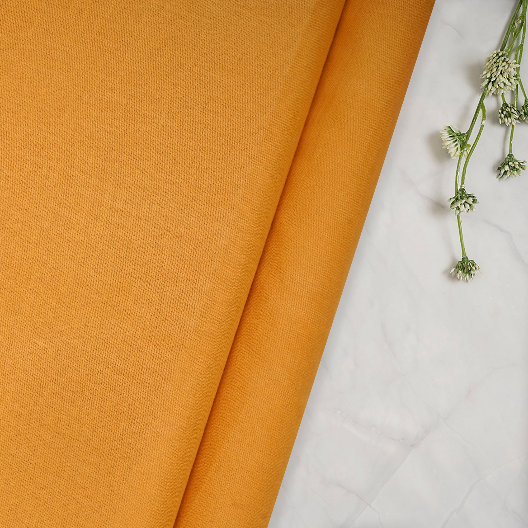 Mustard Piece Dyed Fine Cotton Voile Fabric