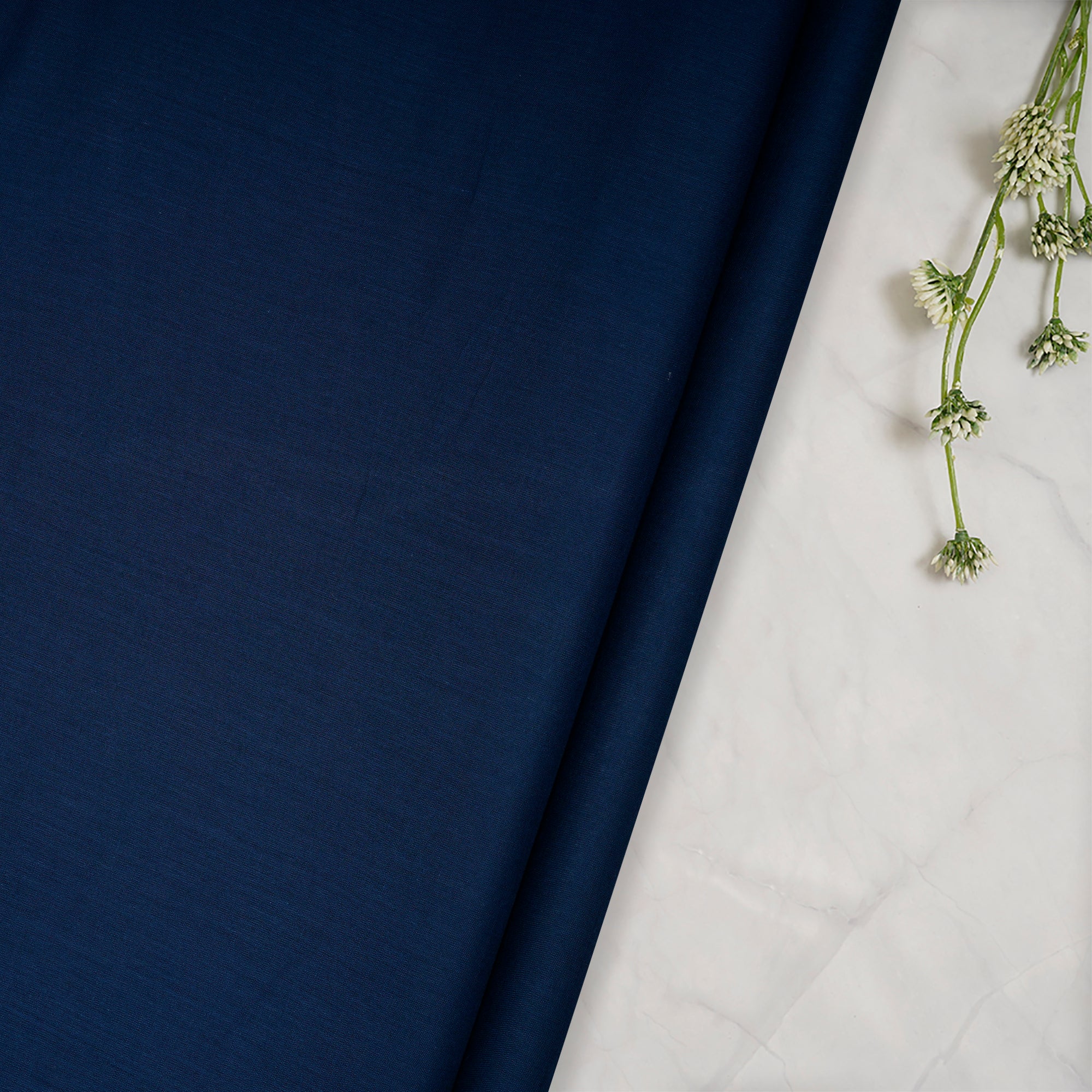 Navy Blue Piece Dyed Cotton Voile Fabric