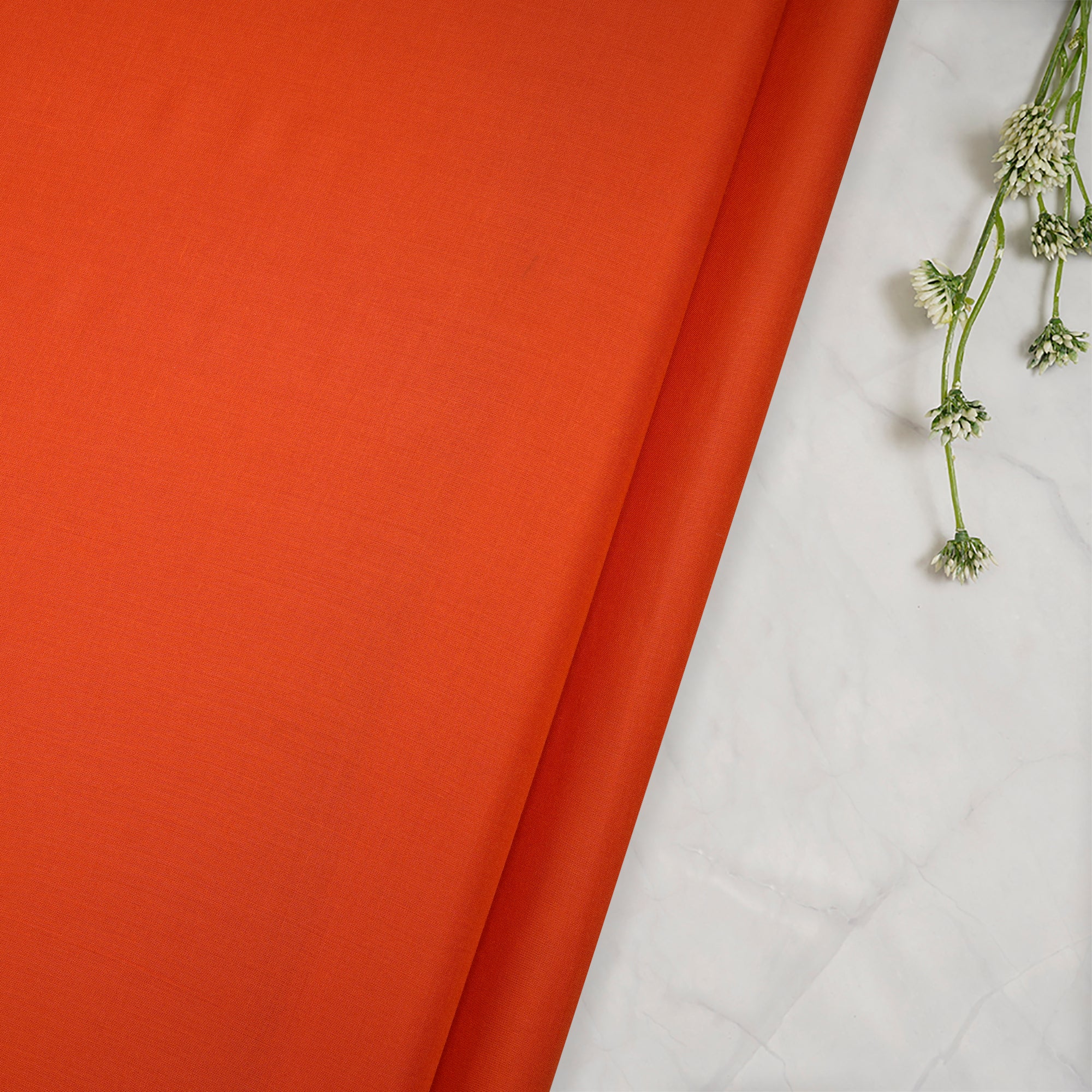 Orange Mill Dyed Plain Modal Fabric