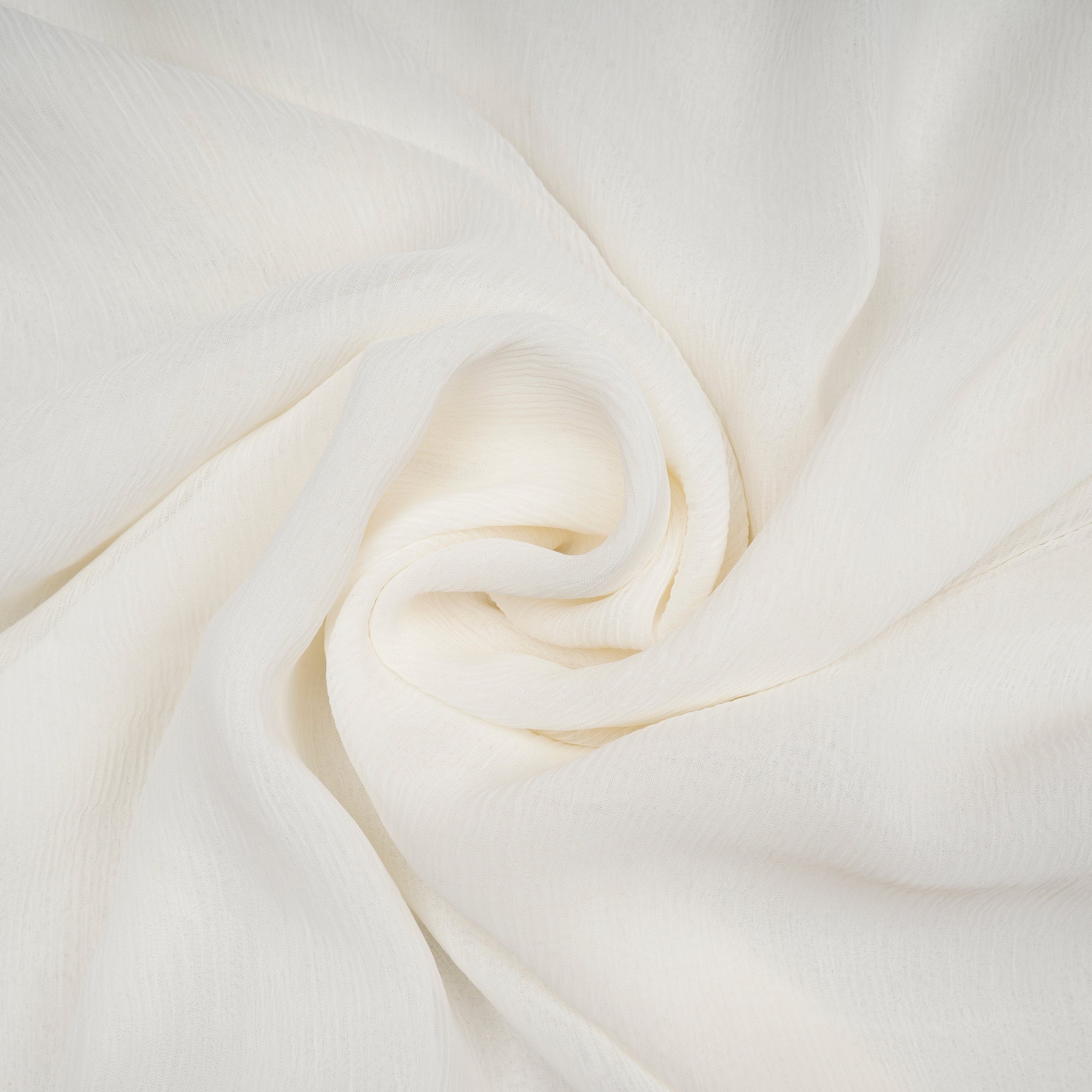 Off-White Dyeable Plain Bemberg Chiffon Fabric