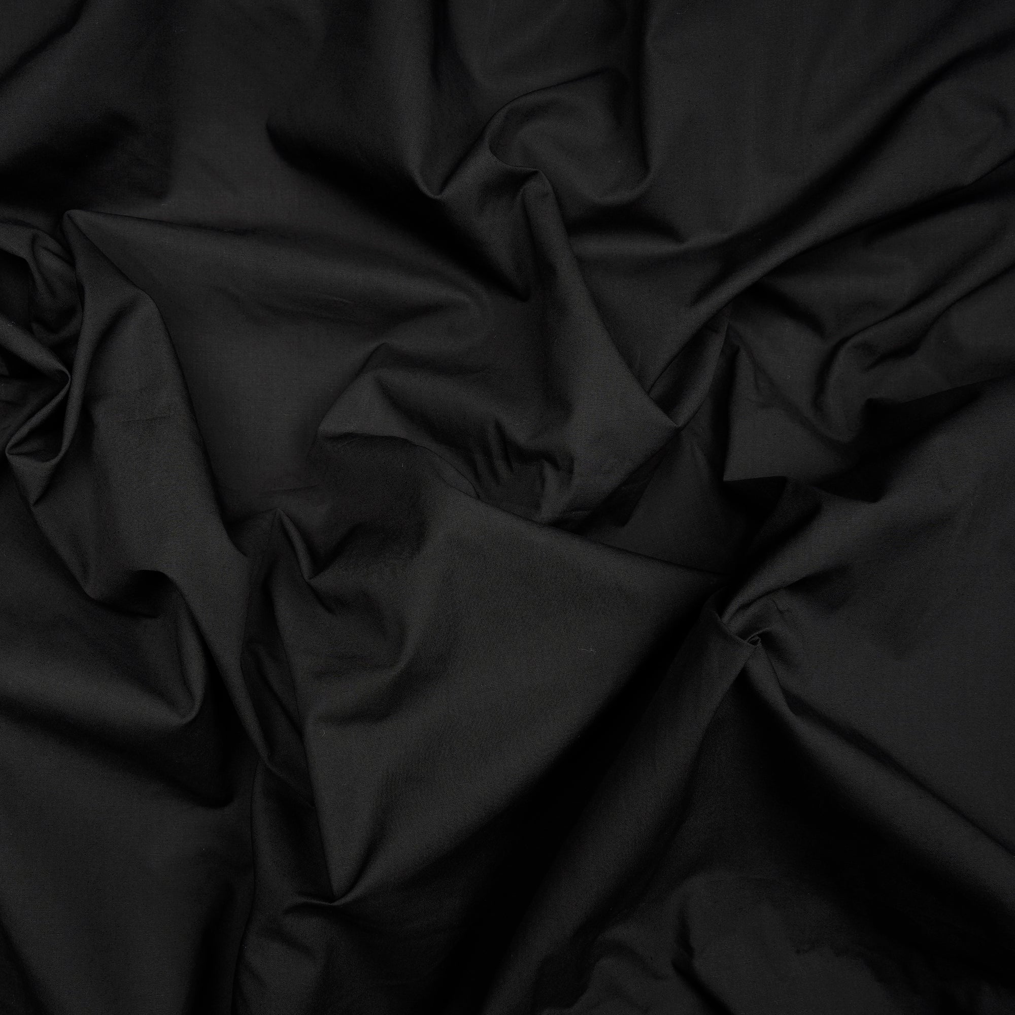 Black Piece Dyed Plain Cotton Poplin Fabric