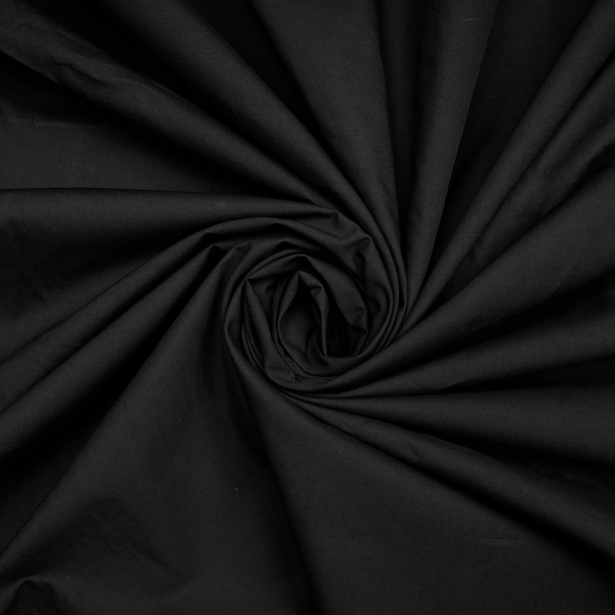 Black Piece Dyed Plain Cotton Poplin Fabric