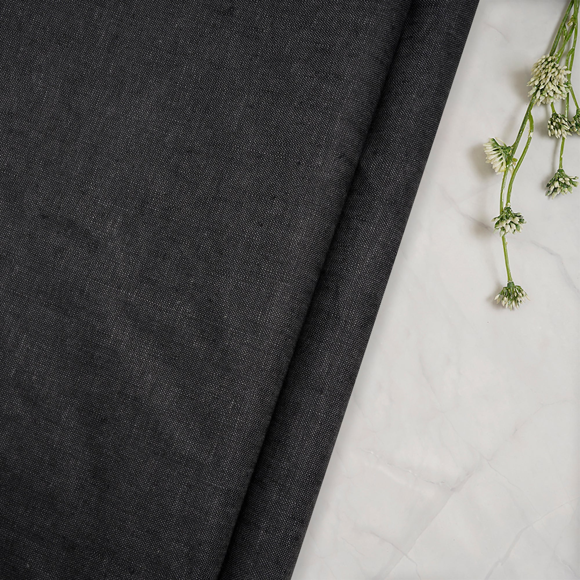 Steeple Grey 25 Lee Plain Premium Suiting Chambray Linen Fabric