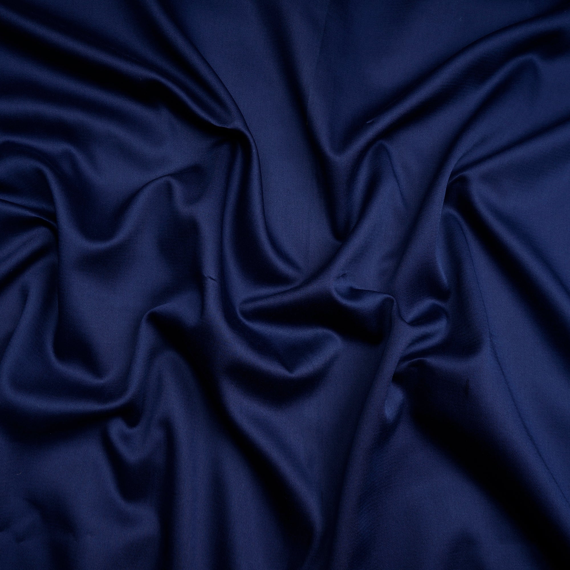 Deep Blue Mill Dyed Cotton Satin Fabric