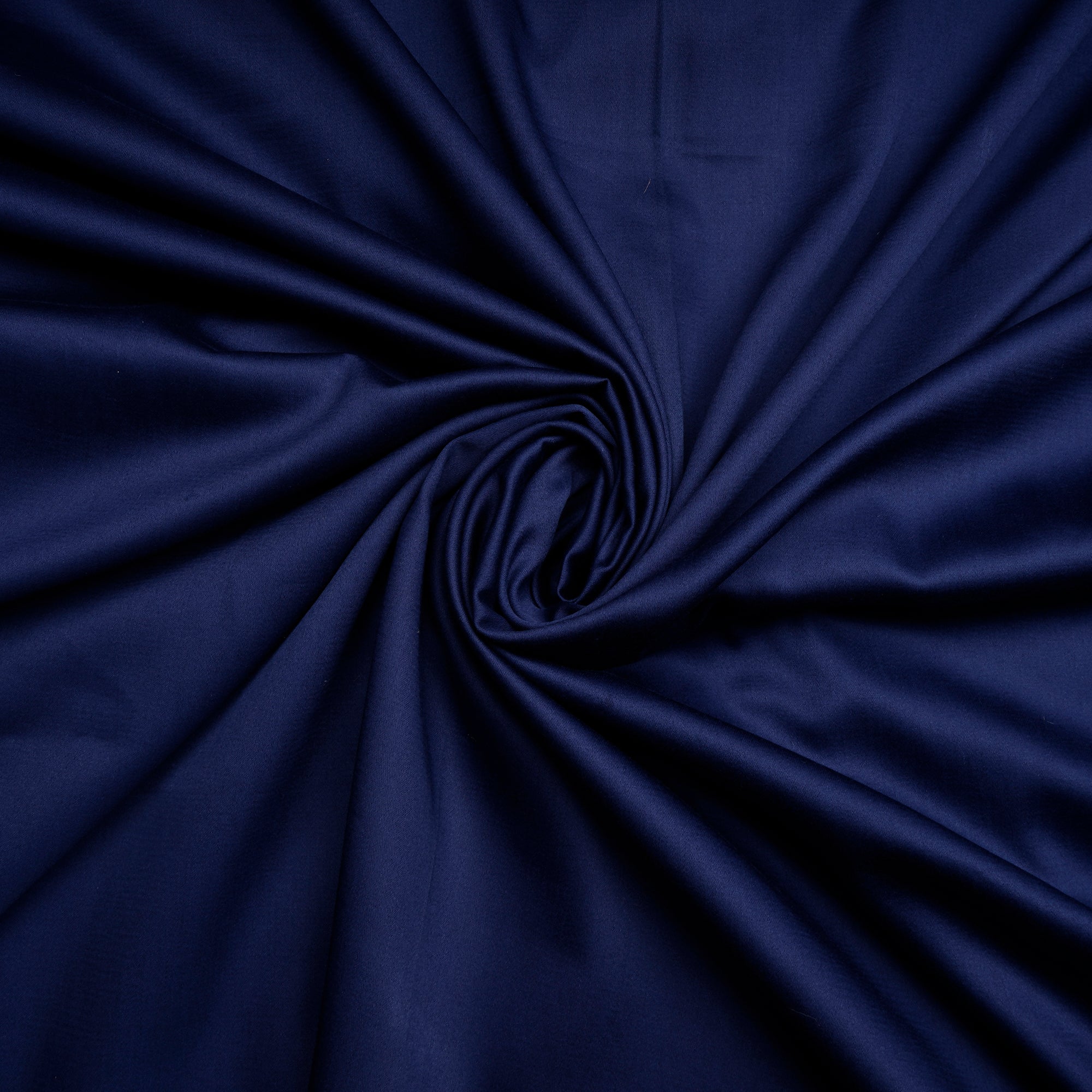 Deep Blue Mill Dyed Cotton Satin Fabric