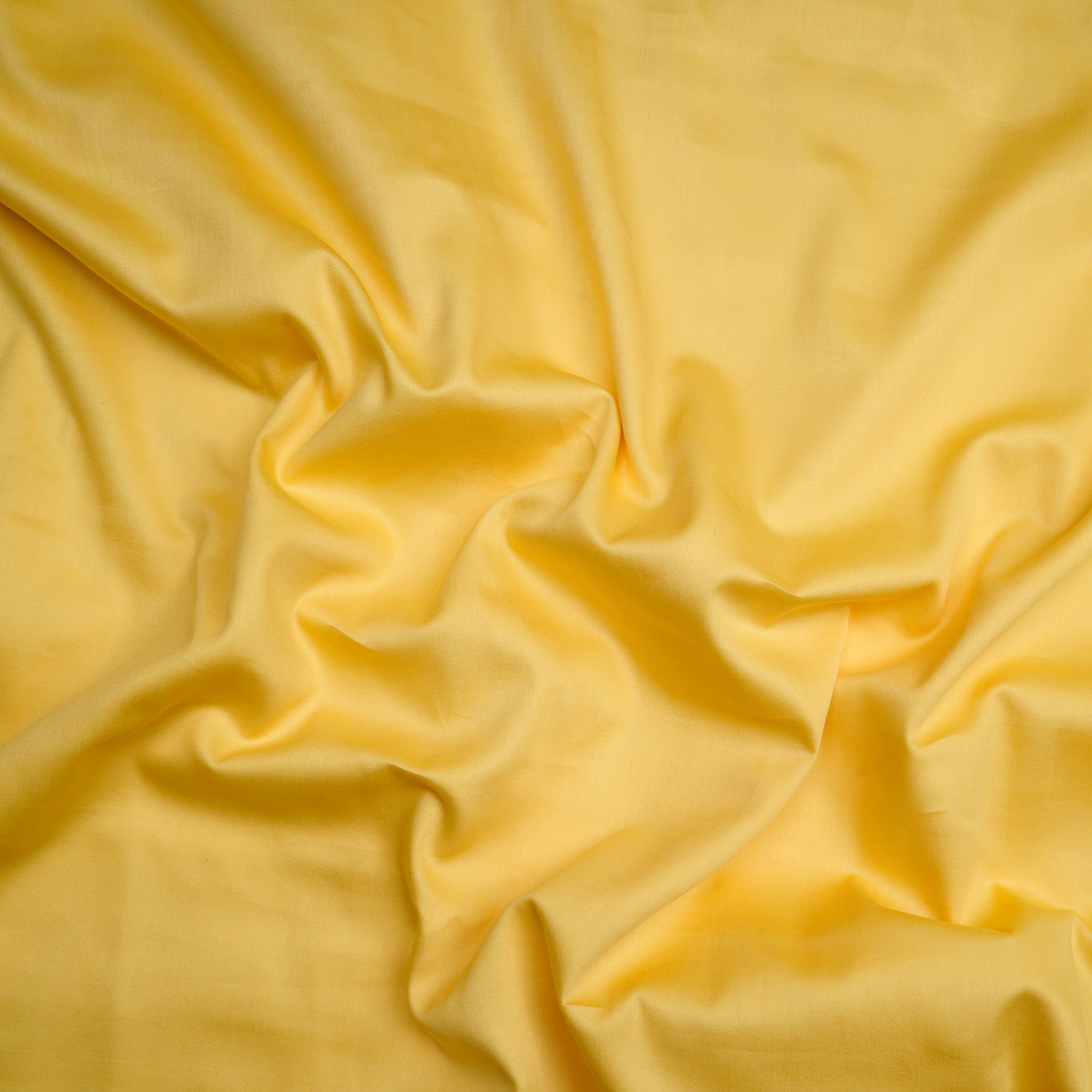 Light Yellow Piece Dyed Plain Glazed Cotton Satin Fabric