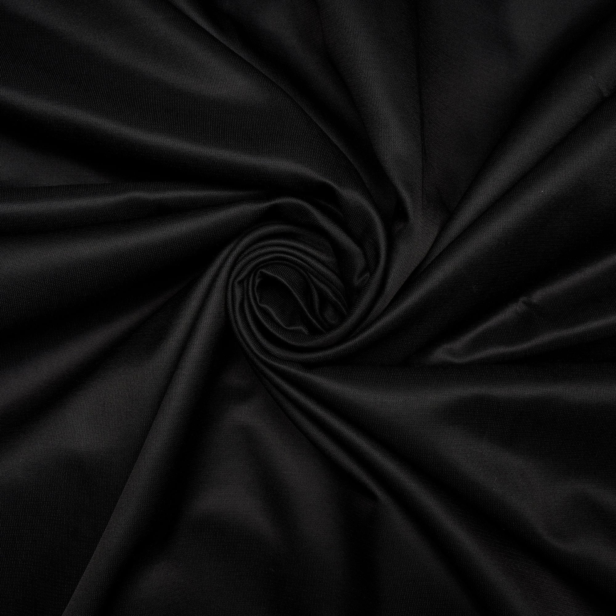 Black Piece Dyed Plain Bemberg Cotton Satin Fabric