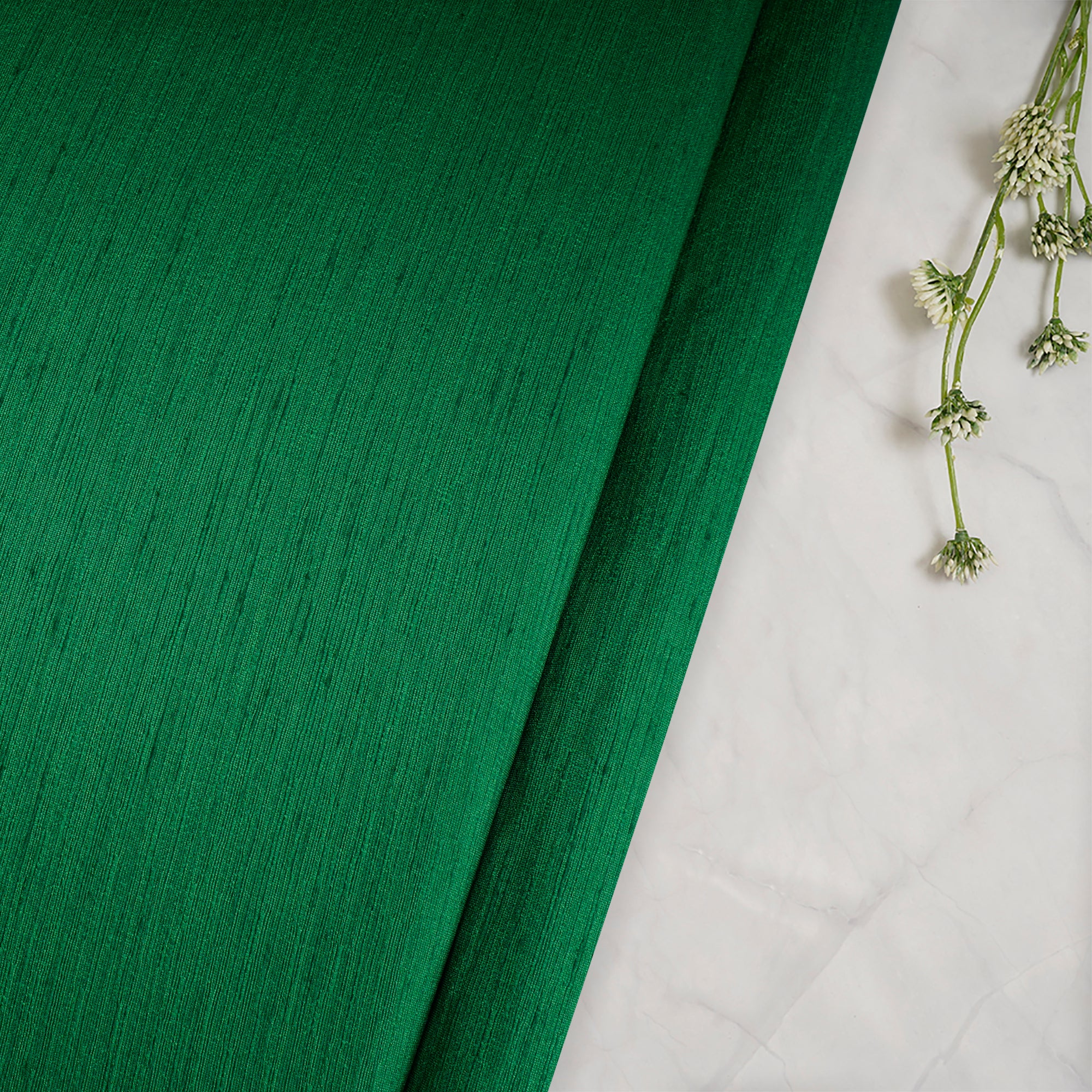 Green Color Polyester Dupion Fabric