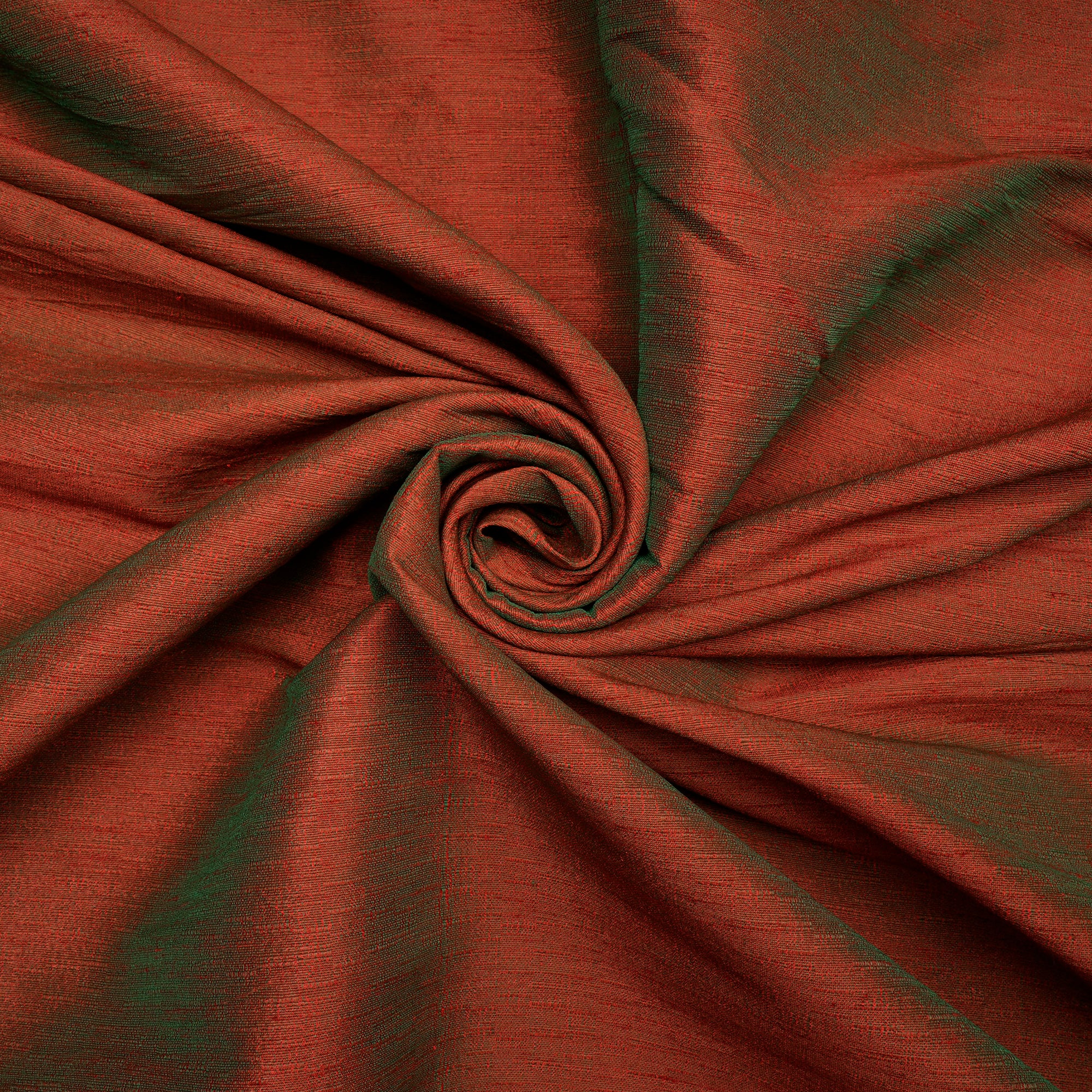Red-Green Color Polyester Dupion Fabric