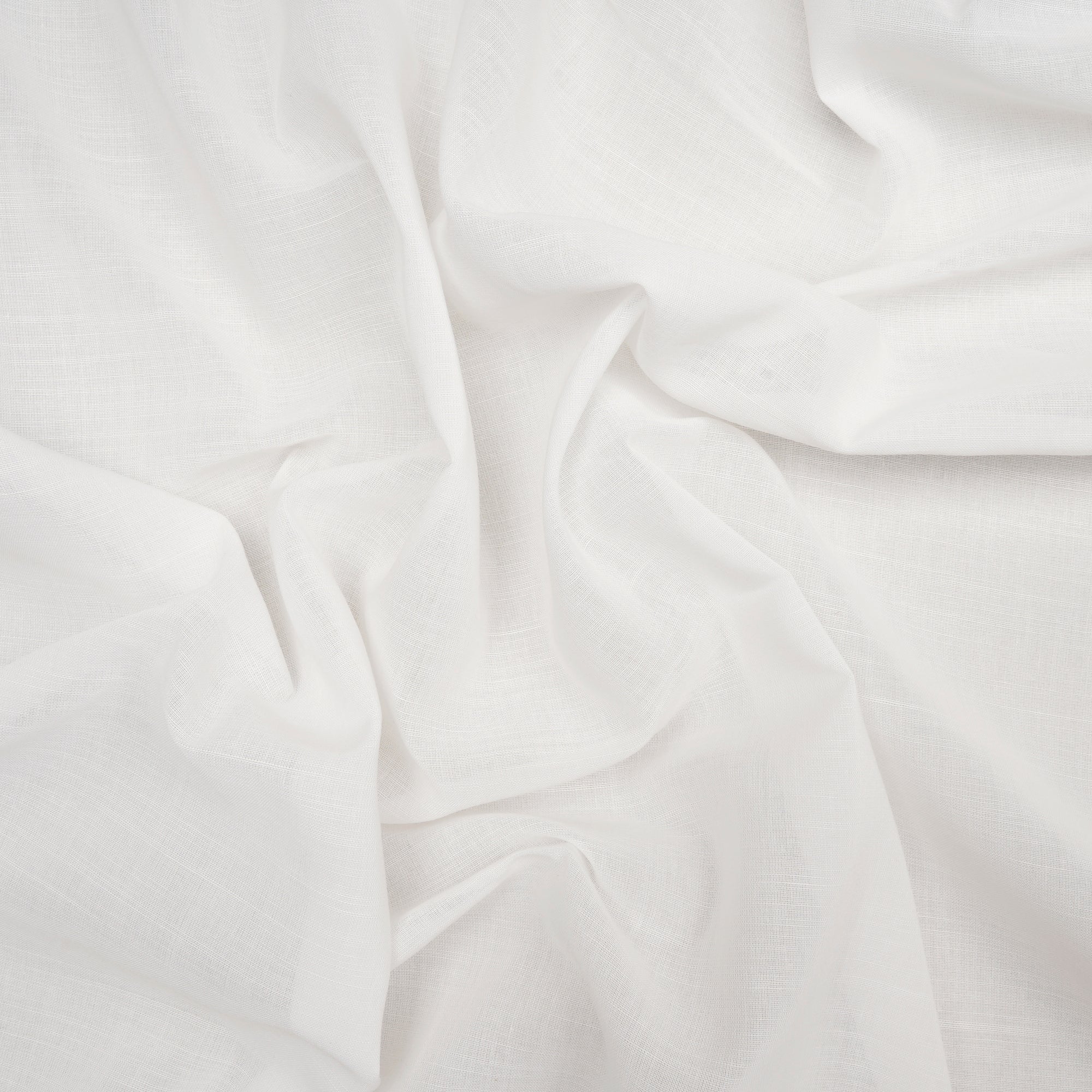 White Plain Slub Poly Cotton Fabric