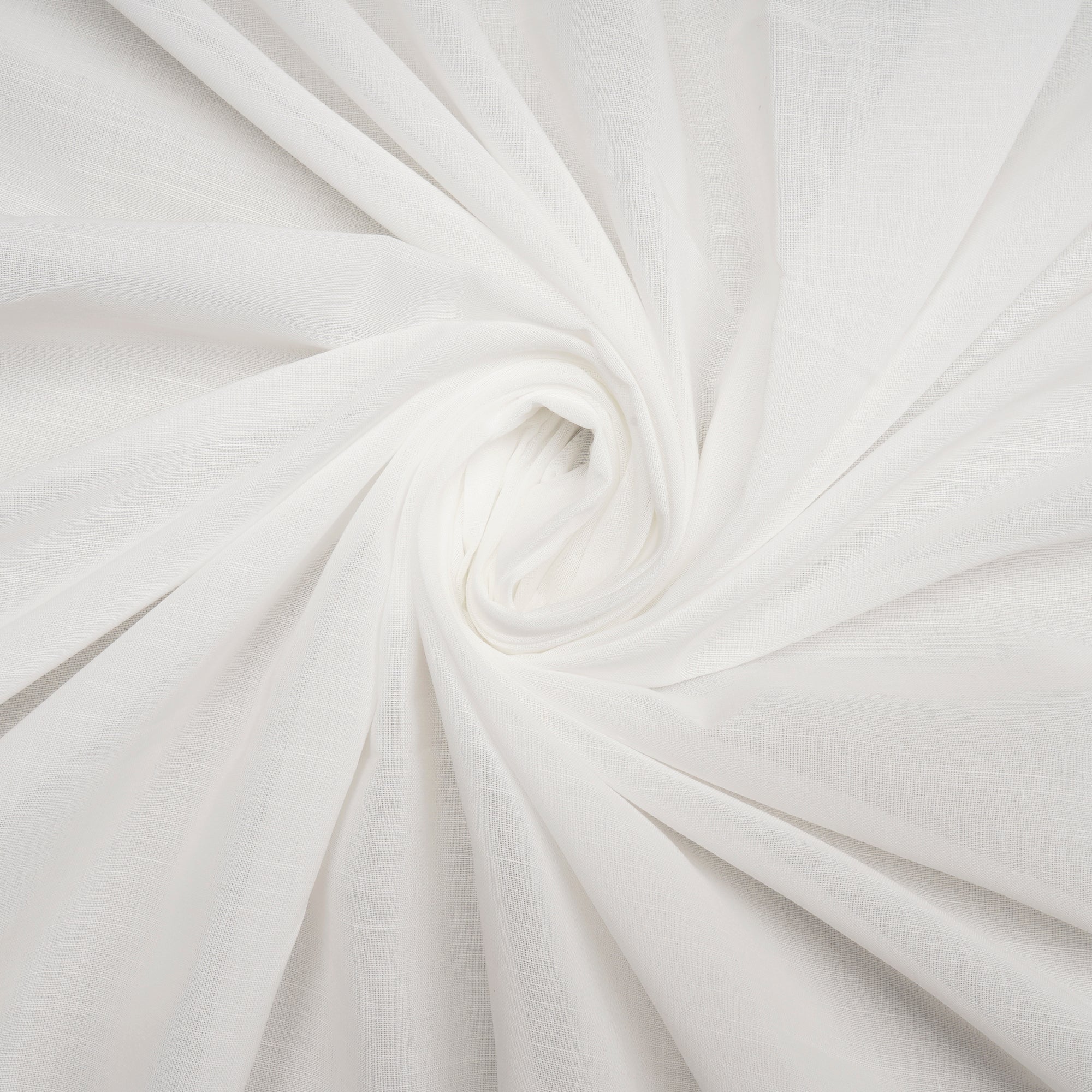 White Plain Slub Poly Cotton Fabric