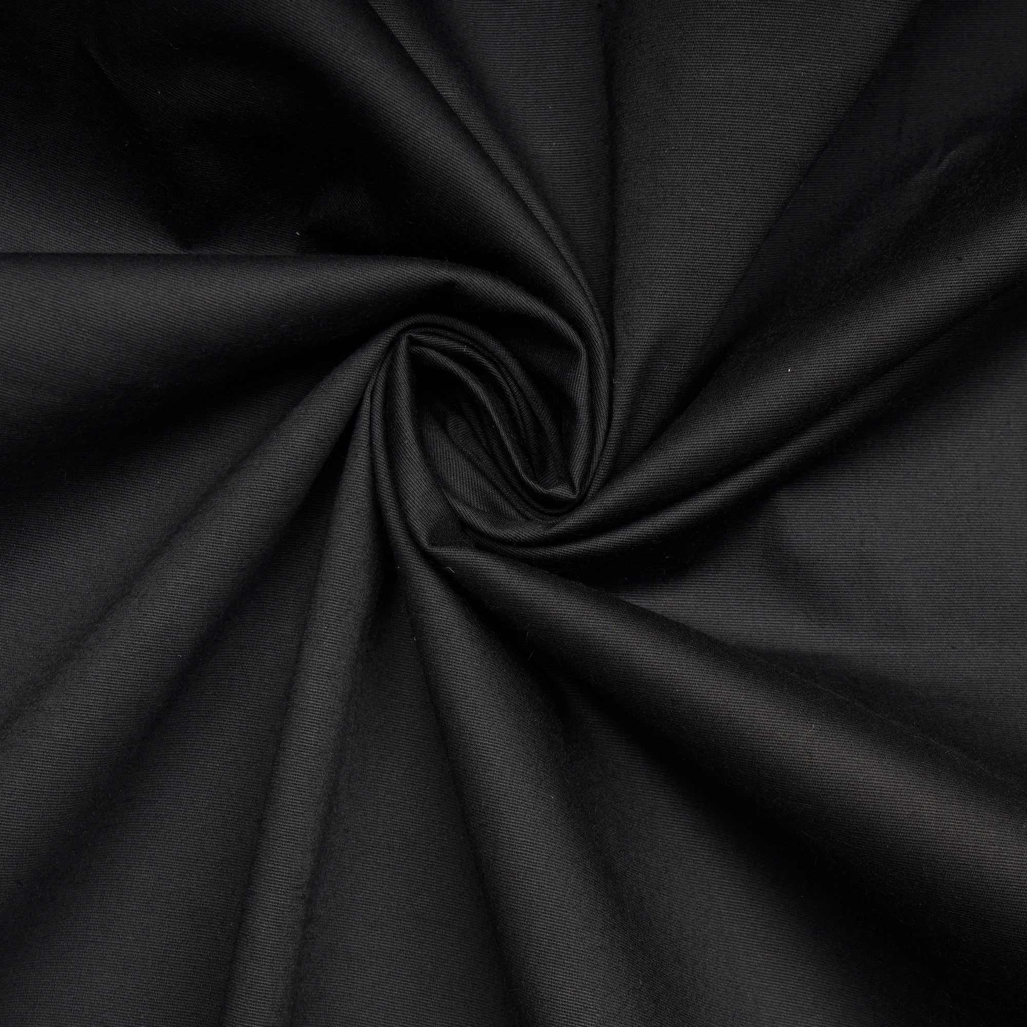 Black Piece Dyed Plain Poplin Lycra Fabric