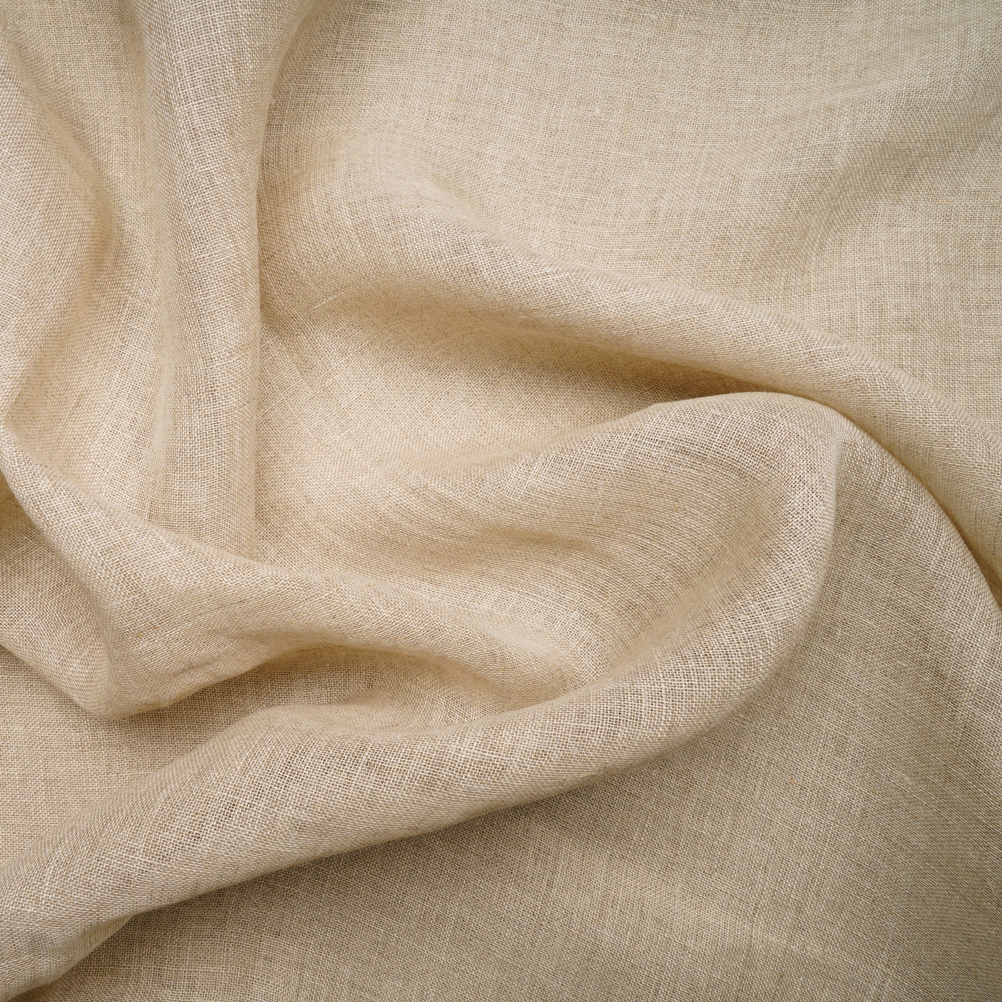 Off-White Plain Pure Linen Fabric