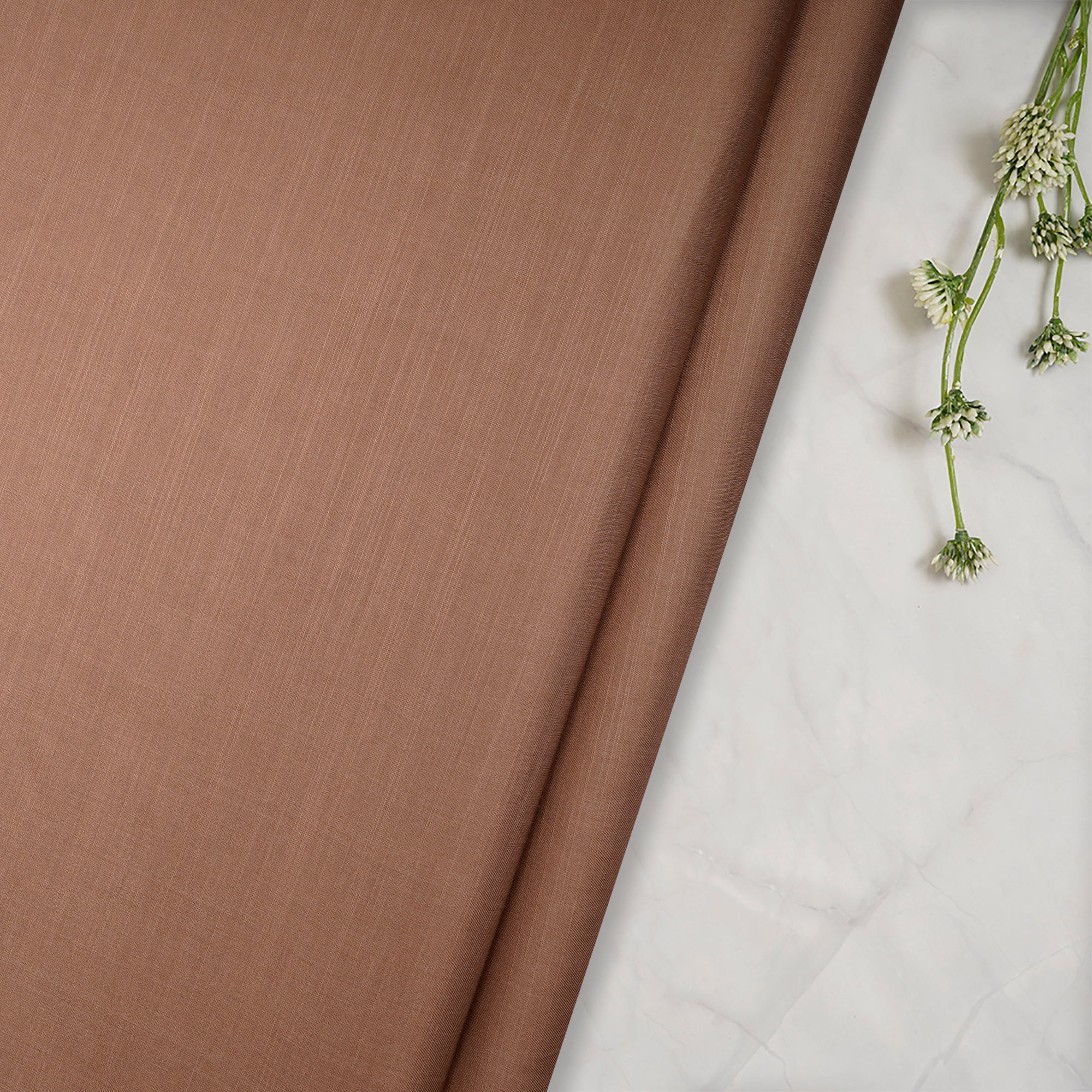 Coffee Brown Polyester Modal Satin Fabric