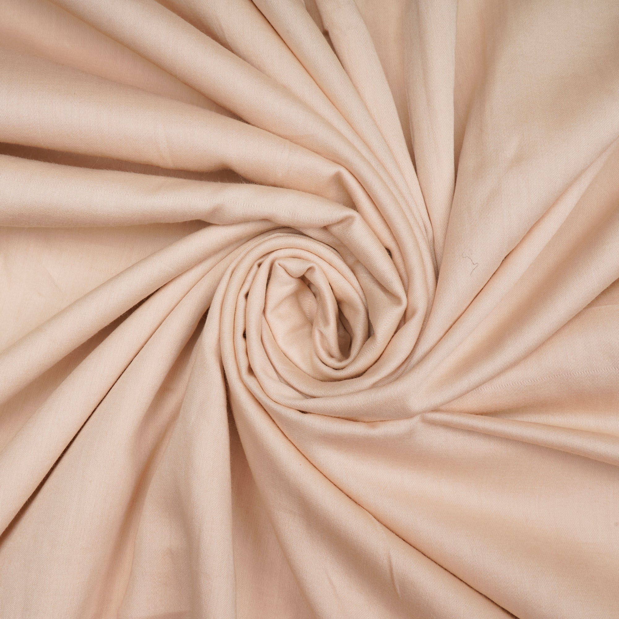 Cream Piece Dyed 80's Plain Cotton Satin Fabric