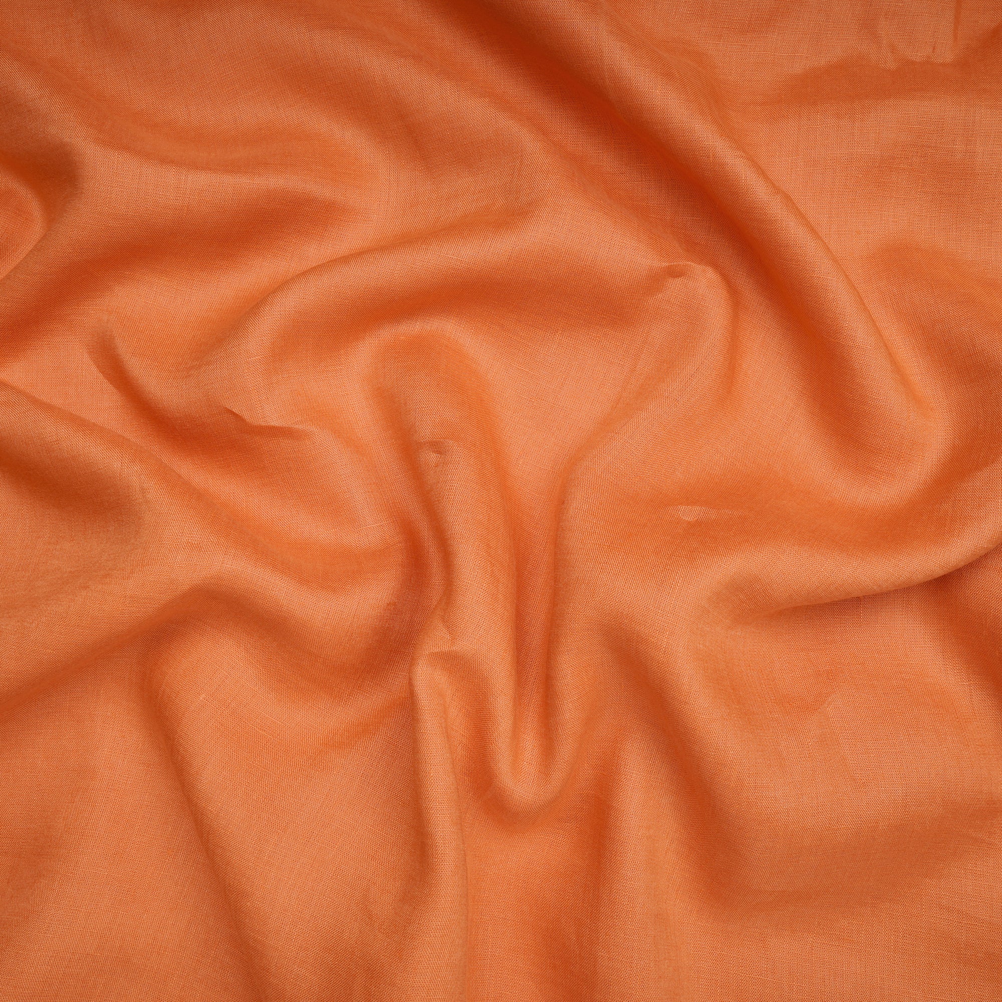 Papaya Dyed Pure Linen Fabric