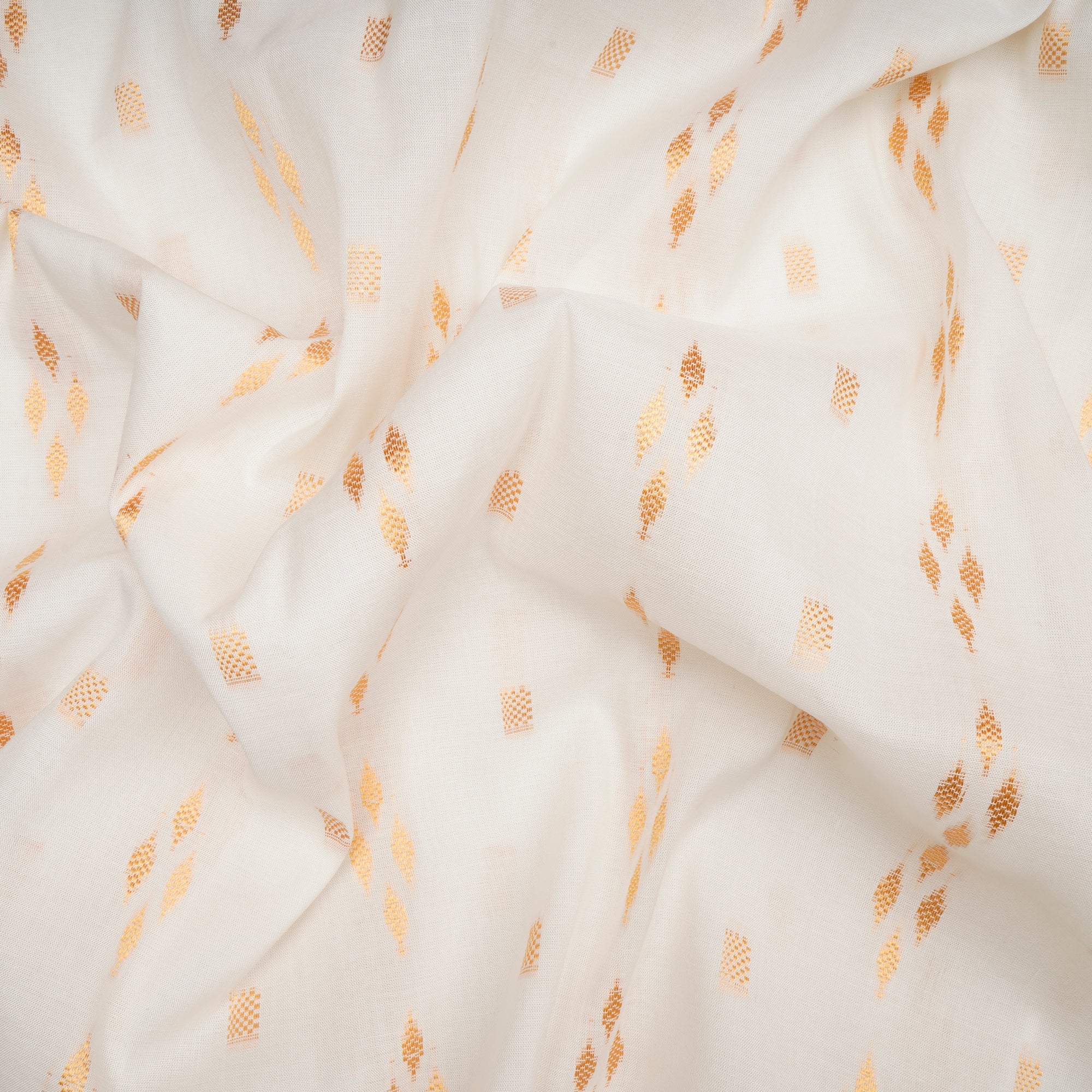 Off-White-Yellow Booti Pattern Fancy Viscose Jacquard Fabric