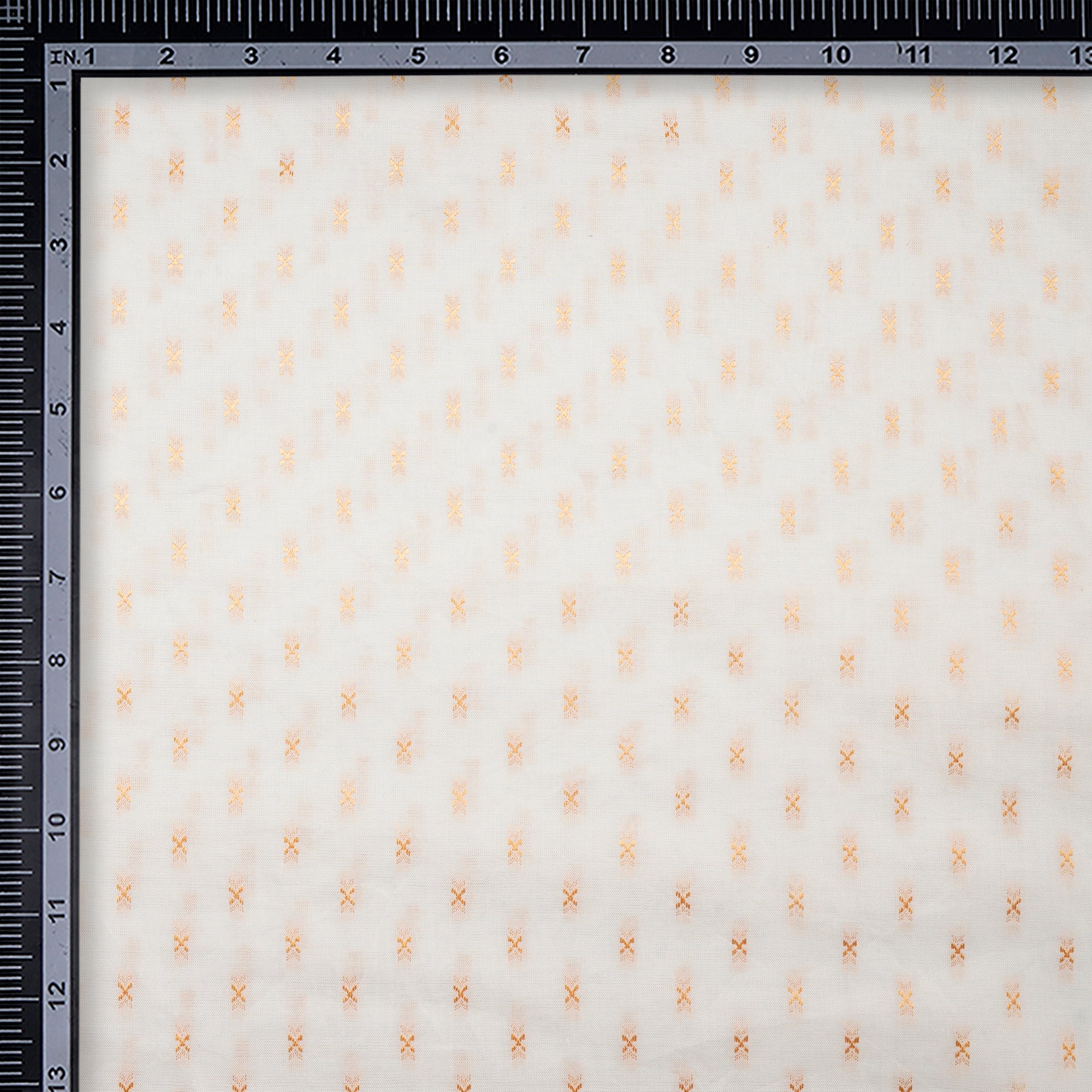 Off-White-Yellow Booti Pattern Fancy Viscose Jacquard Fabric